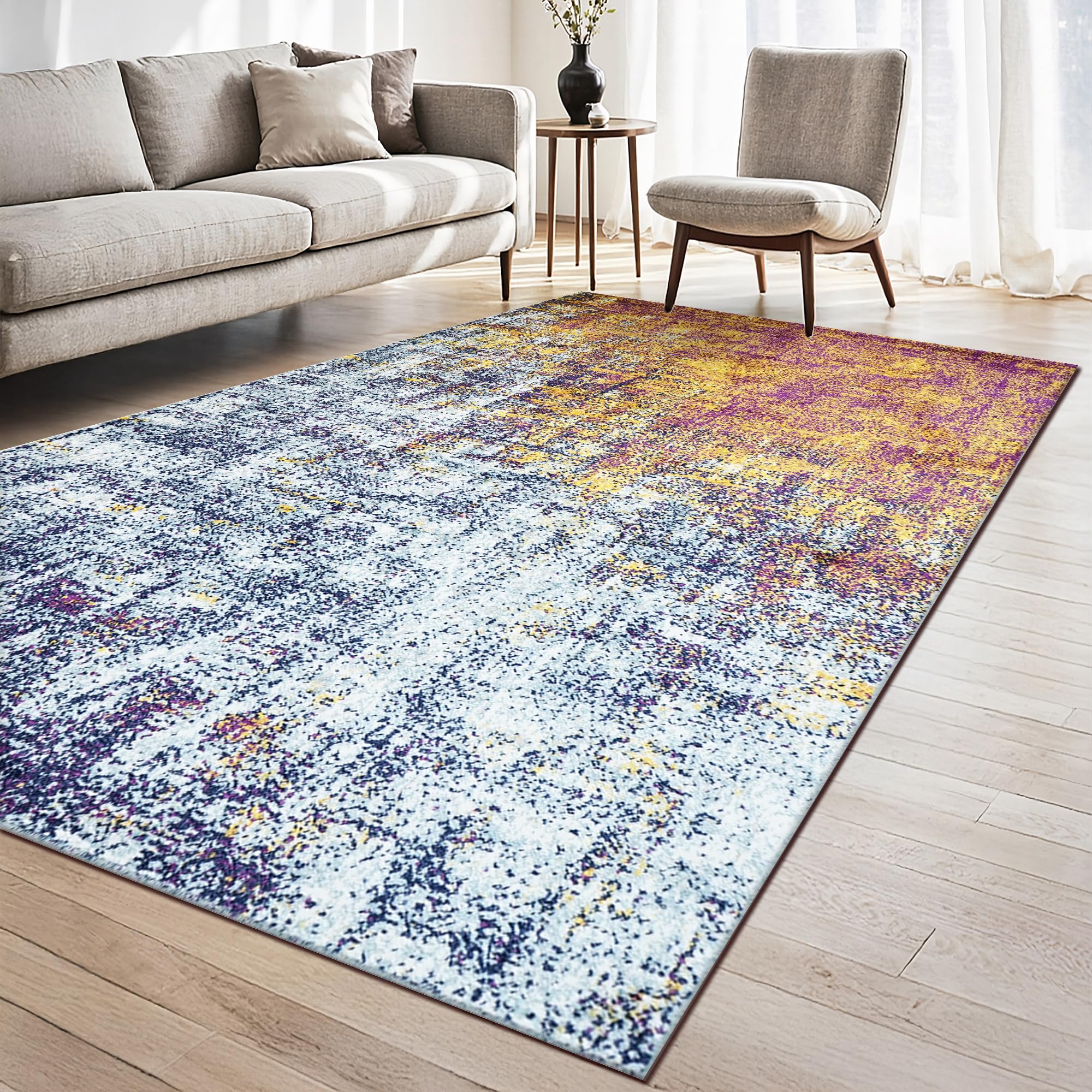 homeart Eton Abstract Area Rug – Super Soft & Durable Woven Carpet with Modern Artistic Design, Sustainable Indoor Rug for Living Room, Bedroom & Kitchen, Kid & Pet Friendly Pink 80x150