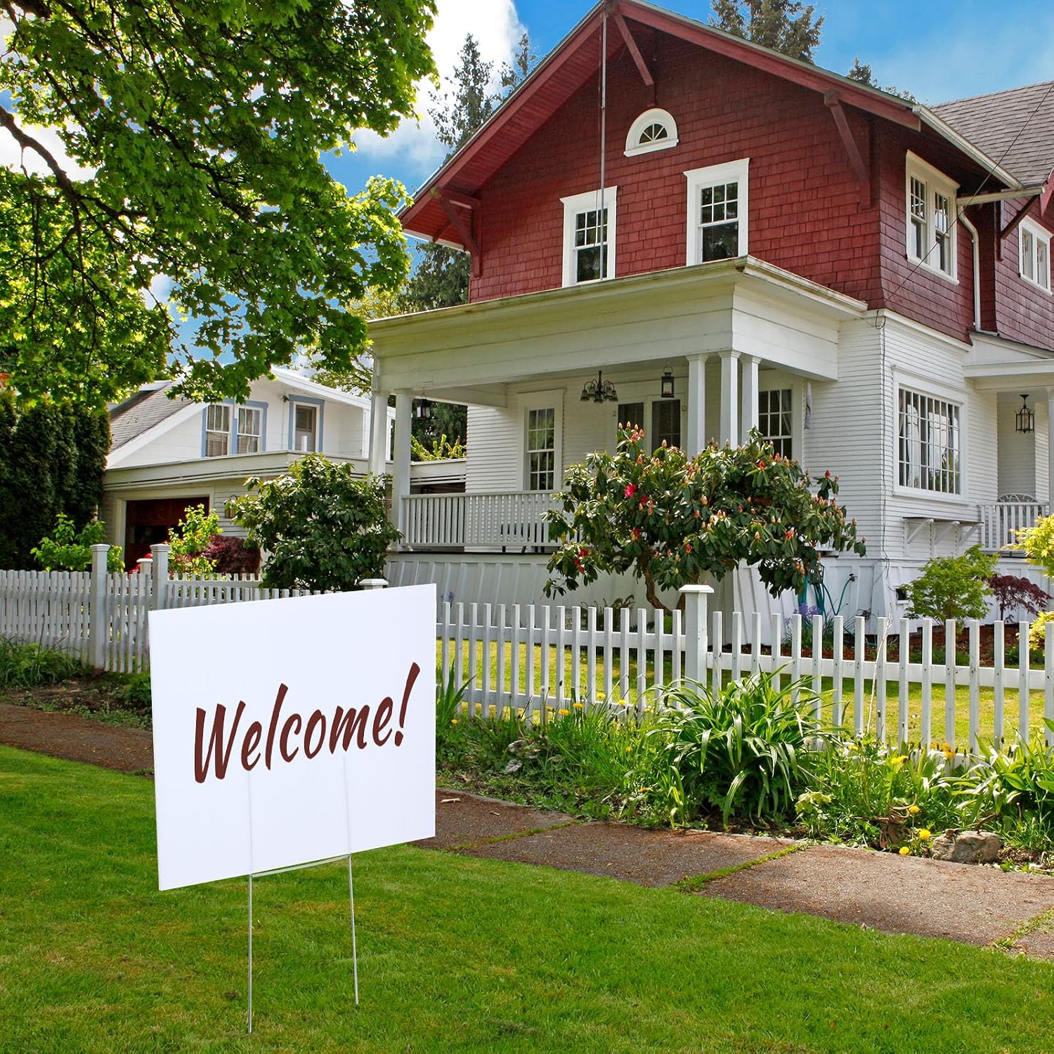 Kigley 60 Pack Blank Yard Signs with Stakes Corrugated Plastic Lawn Sign 12 x 16 Inch Double Sided Garden Yard Signs Waterproof Outdoor Sign for Garage Sale Party Open Houses Commercials (White)