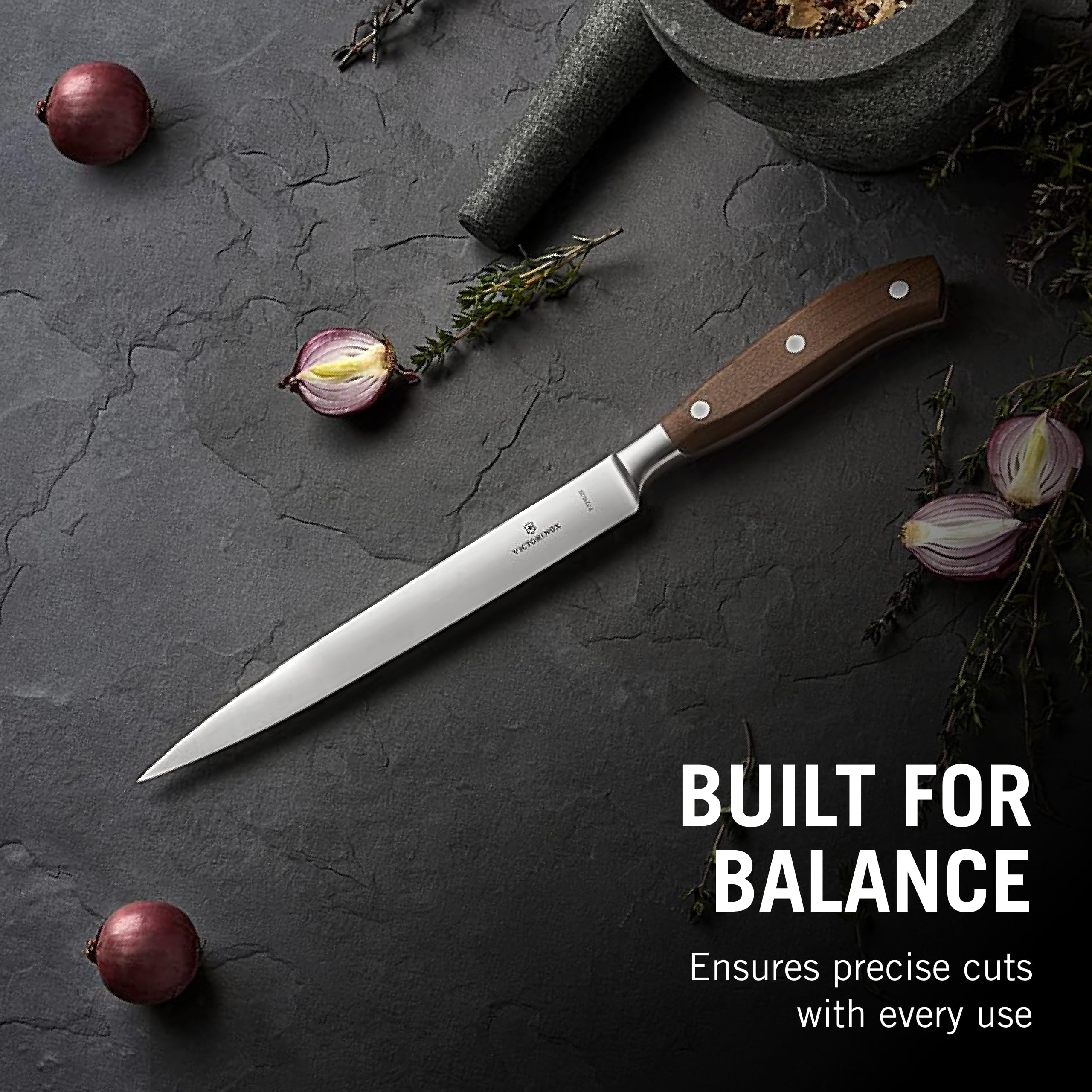 Victorinox Grand Maitre 8" Forged Carving Knife, Straight Edge Blade, Black — Amazon image 6