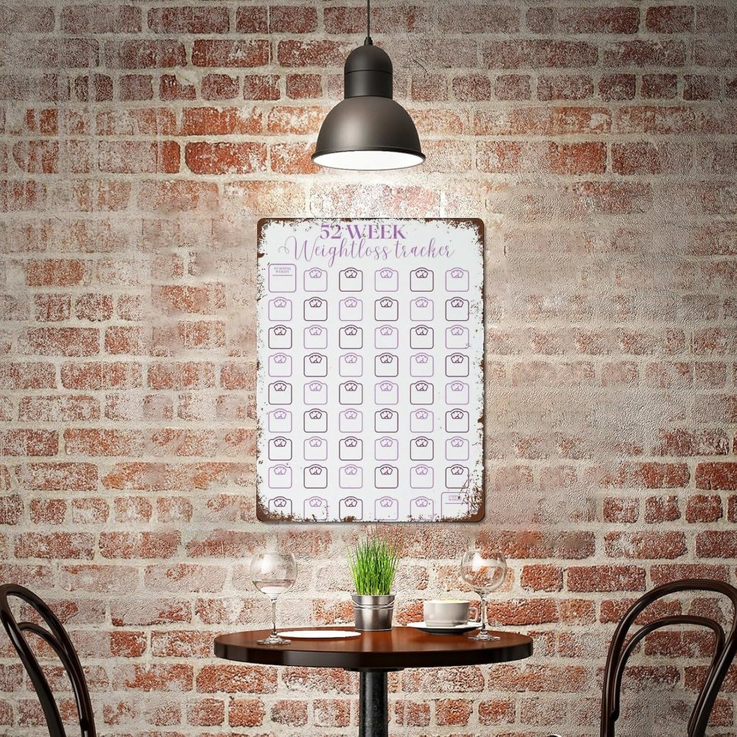 Weight Loss Tracker Weight Loss Calendar Poster Antique Rustic Insist tin Sign Metal Plaque Creative Art Retro Style Vintage Efforts to lose weight art Decor Novelty Gifts for Obese patients 12x16inch 6 Weight Loss Tracker Weight Loss Calendar Poster Antique Rustic Insist tin Sign Metal Plaque Creative Art Retro Style Vintage Efforts to lose weight art Decor Novelty Gifts for Obese patients 12x16inch