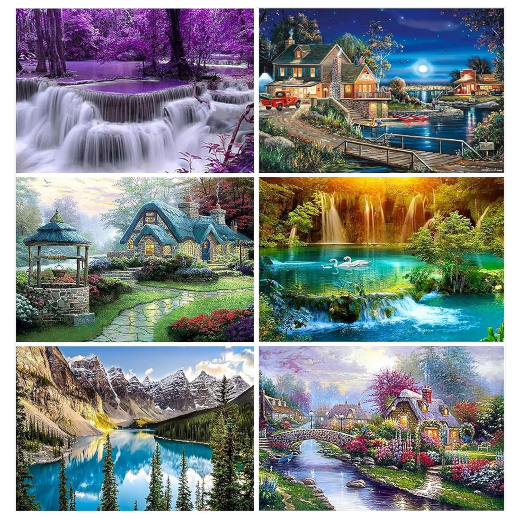 Captivating Landscape Paint By Numbers Kit Adults Beginners 6 Pack 12x16 in