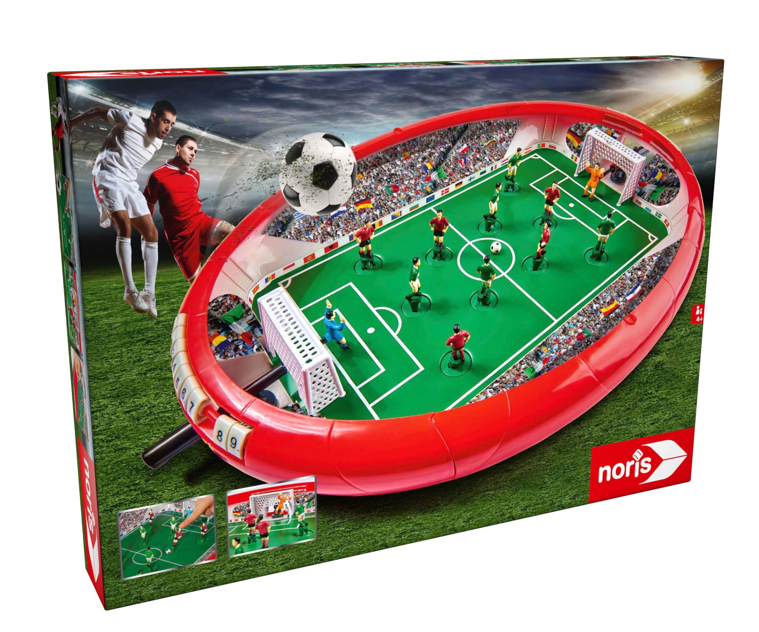 Noris 606178712 - Fußball Arena - Der Tischfußball Spaß für die ganze Familie - Mit Toranzeige - Gesamtgröße 55 x 41 x 8 cm, ab 4 Jahren