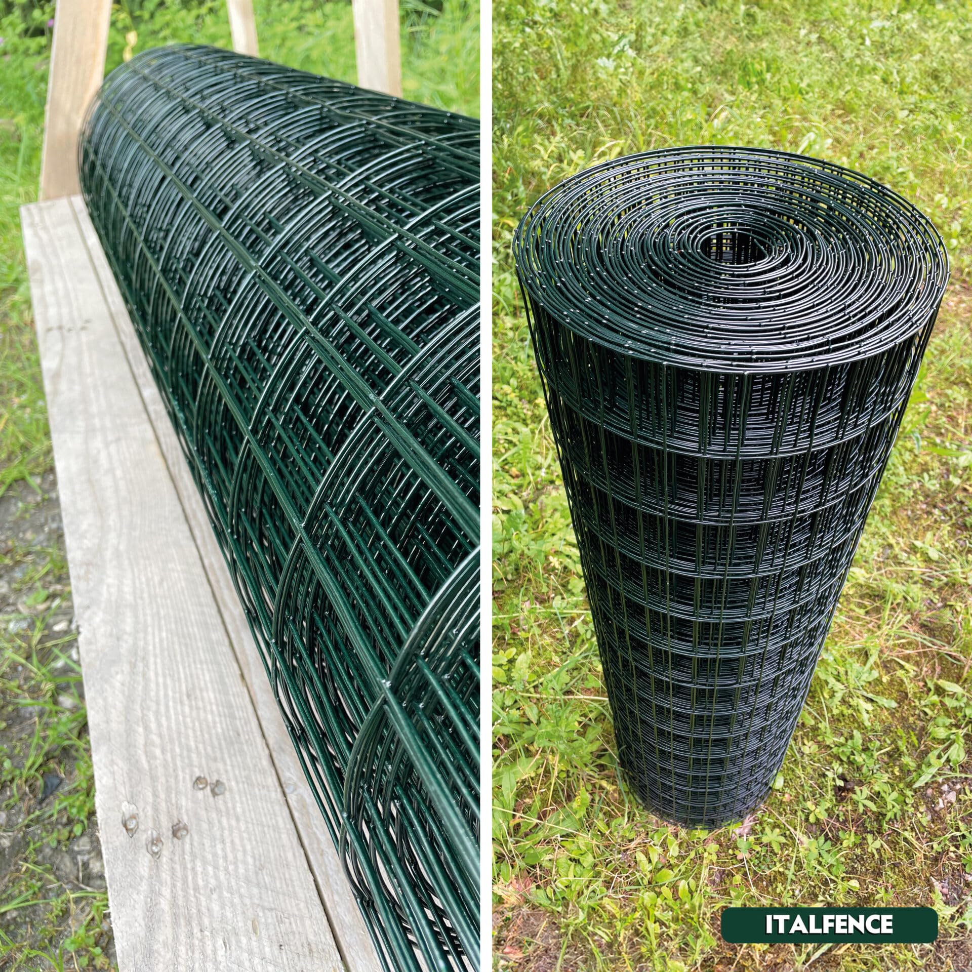 Schweißgitter, verzinkt und grün kunststoffbeschichtet, 25m (verschiedene Höhen) [Ø2,30mm, 100cm]
