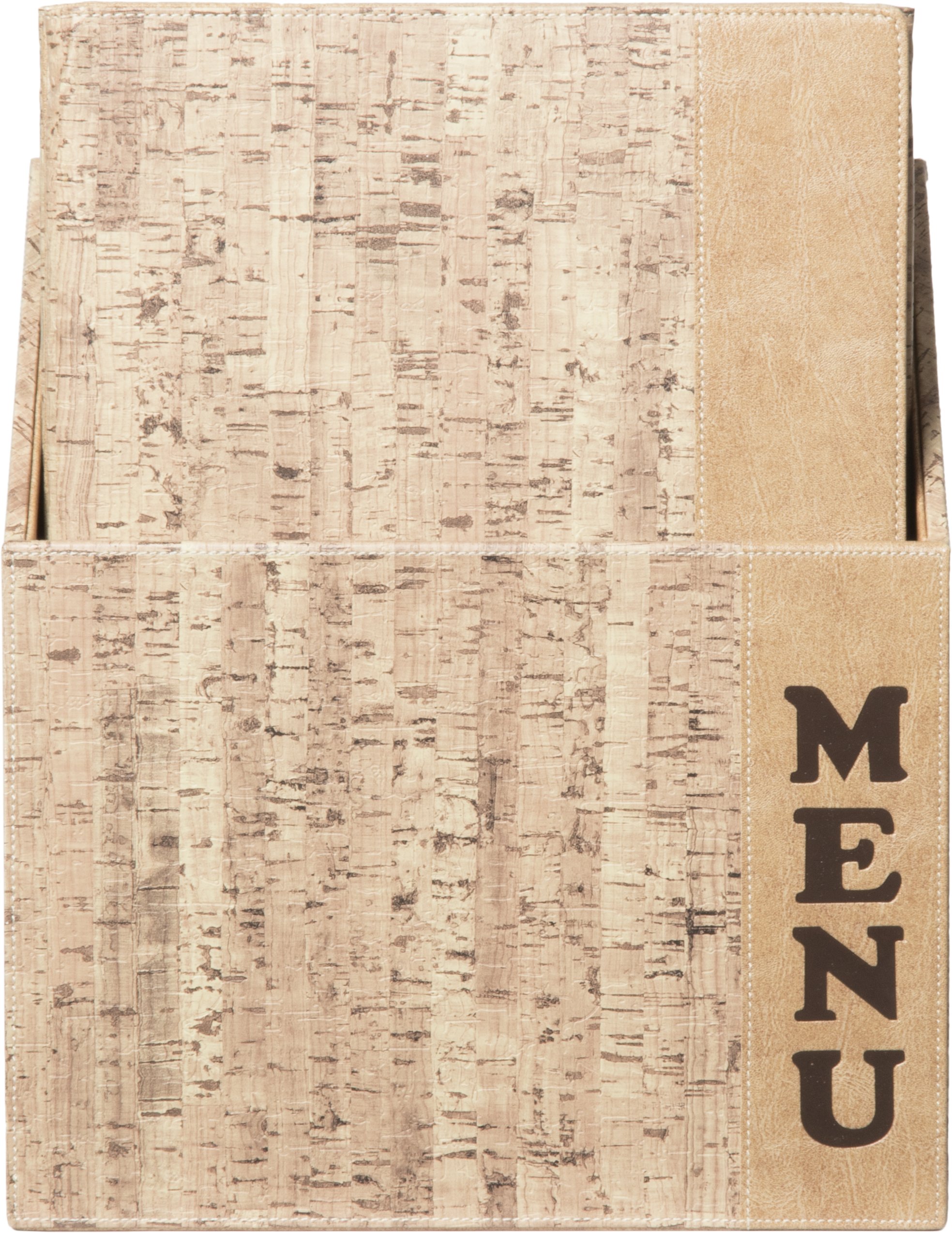 SECURIT - Set de 10 Portamenús Design Line con Caja de Exhibición | 1 Inserto Fijo Doble Cara = 4 Páginas A4 - Posibilidad de Añadir Insertos - Café, Bar, Restaurante - Imitación Cuero PU
