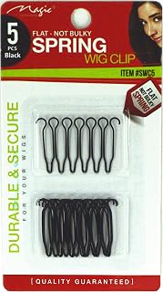 Magic Collection 5 pieces Black Flat Spring Wig Clip SWC5