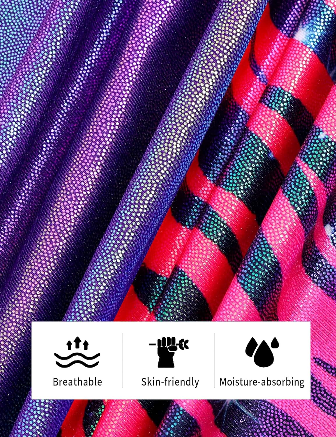 Snowheart Girls Gymnastics Leotards Size 2t 3t Shiny Purple Red Tie Dye Solid Purple with Shorts 2 Pack Gym Leos - Image 6