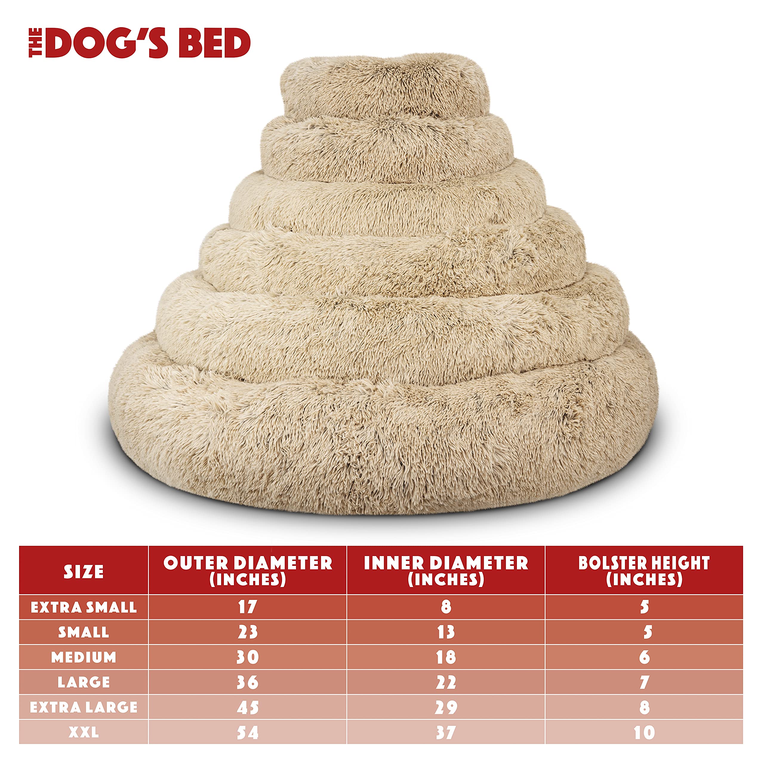 Amazon.com : The Dog's Bed Calming Donut Dog Bed, Plush Faux Fur