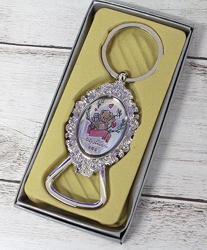 Miniatura 3 de Ooki 12 Baby Shower Teddy Bear Boy o Girl Elegante diseño de encaje llavero recuerdo de fiesta bautizo recuerdos comunión bautizo bautizo (azul)