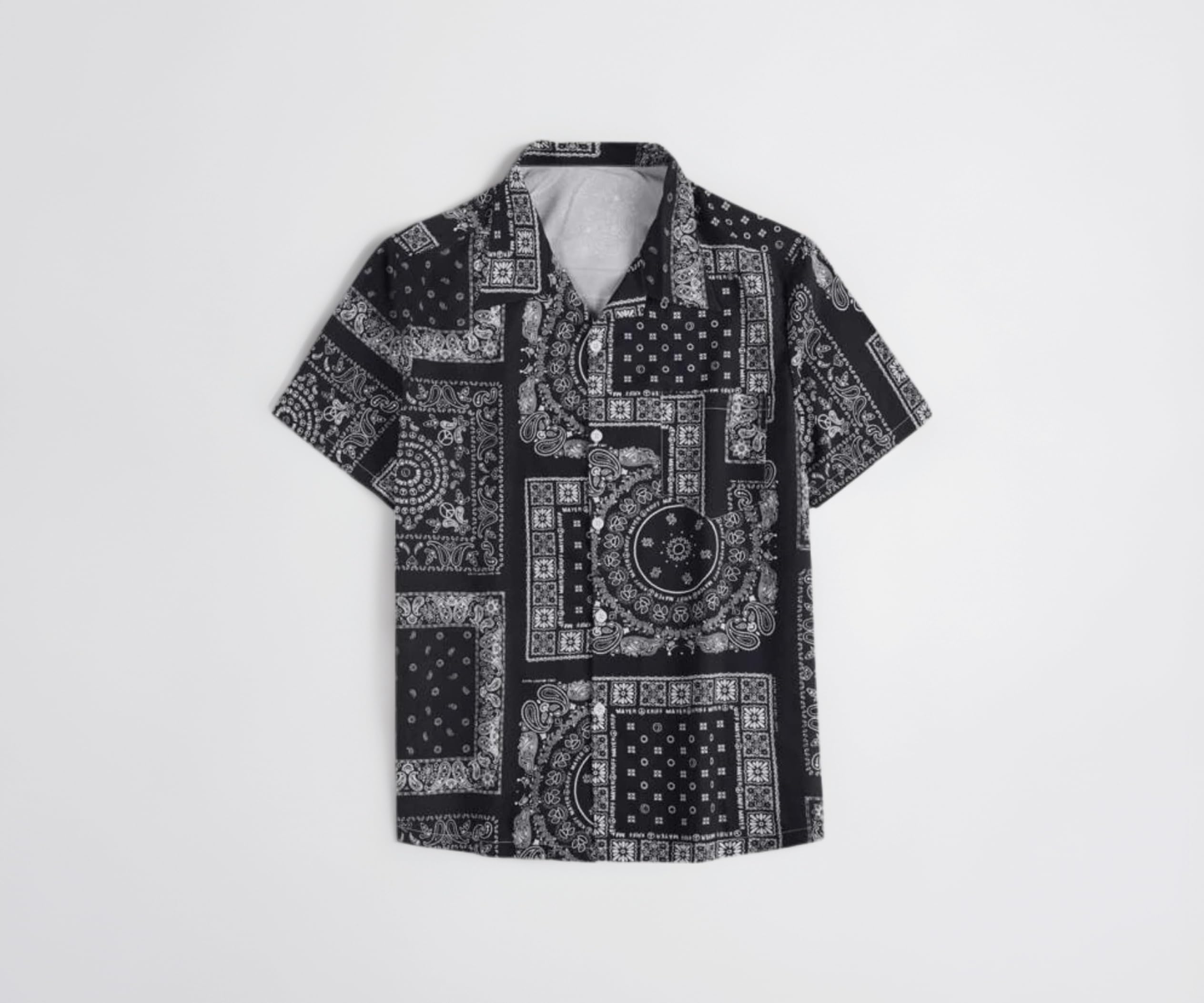 Leriya Fashion Menโs Tropical Printed Shirt | Hawaiian Beach Wear Summer Shirt for Men | Lightweight Breathable Casual Half Sleeve Button Down Shirts | Vacation Resort Wear Stylish Palm Leaf Print Shirt's