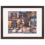 MCS 18x24 Puzzle Frame for Finished Puzzles, Walnut Woodgrain Vertical & Horizontal Wall-Mounted Large Picture Display for Preservation (1-Pack)