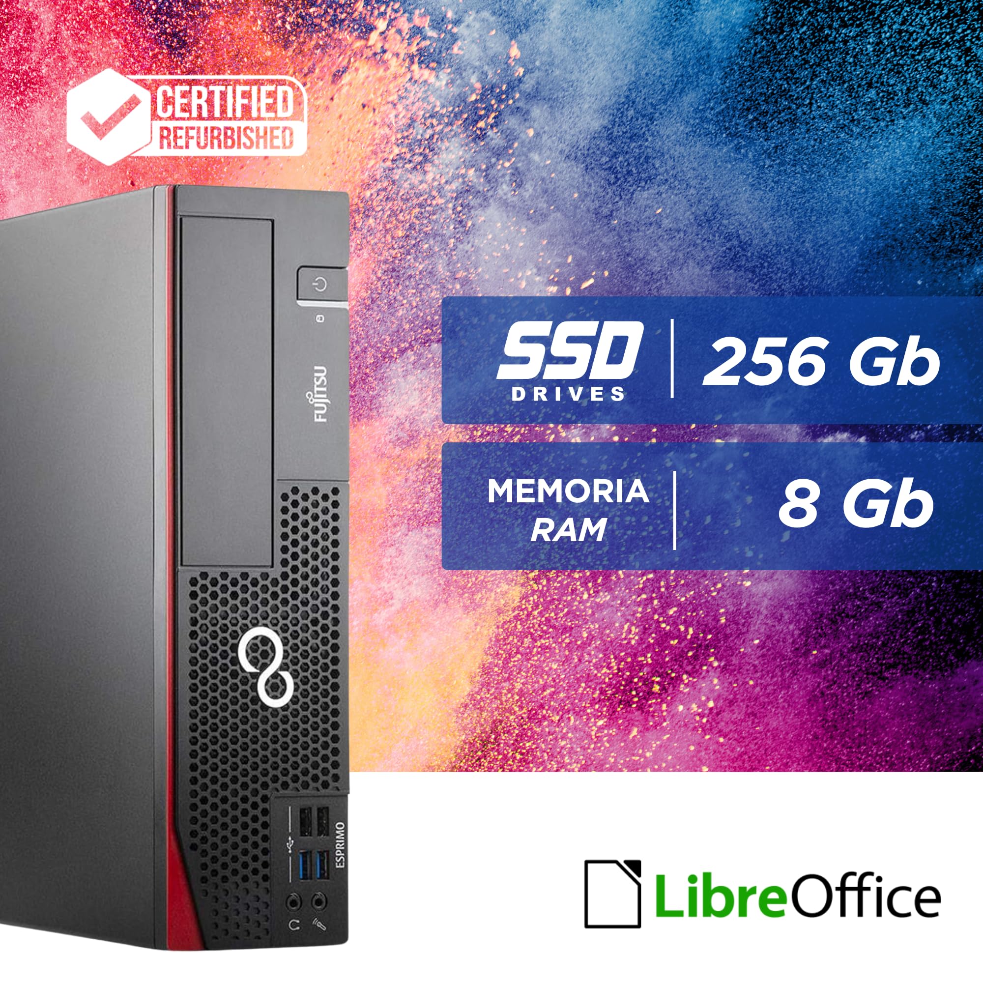 Fujitsu Esprimo D957 - PC Computer Desktop Processore Intel i7-7700 4 Core 3.6 Ghz - Ram 8Gb SSD 256Gb - Pc Fisso con Libre Office e Win 11 Pro (Ricondizionato)