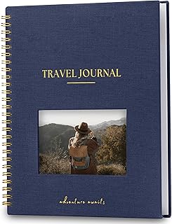 Nook Theory Personalized Travel Journal for Women, Men - Linen Travelers...