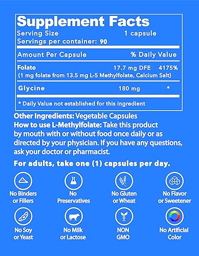 Miniatura 7 de Life Strength L-metilfolato de 10 mg de folato de metilo optimizado y altamente bioactivo, suplemento de 5-MTHF para apoyo del estado de ánimo y el