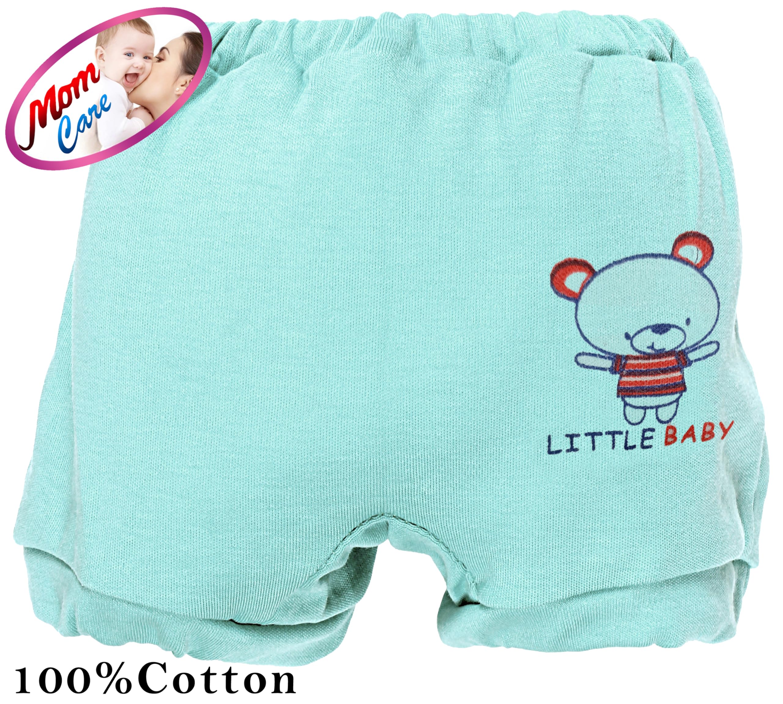 MOM CARE Cotton Newborn Baby Panties for 2-3 Years Girls Boys - Cloth Langot/Bloomer/Drawer for Diaper Free Time With Soft Elastic - Multi Colored 6 Pcs Multicolour 3