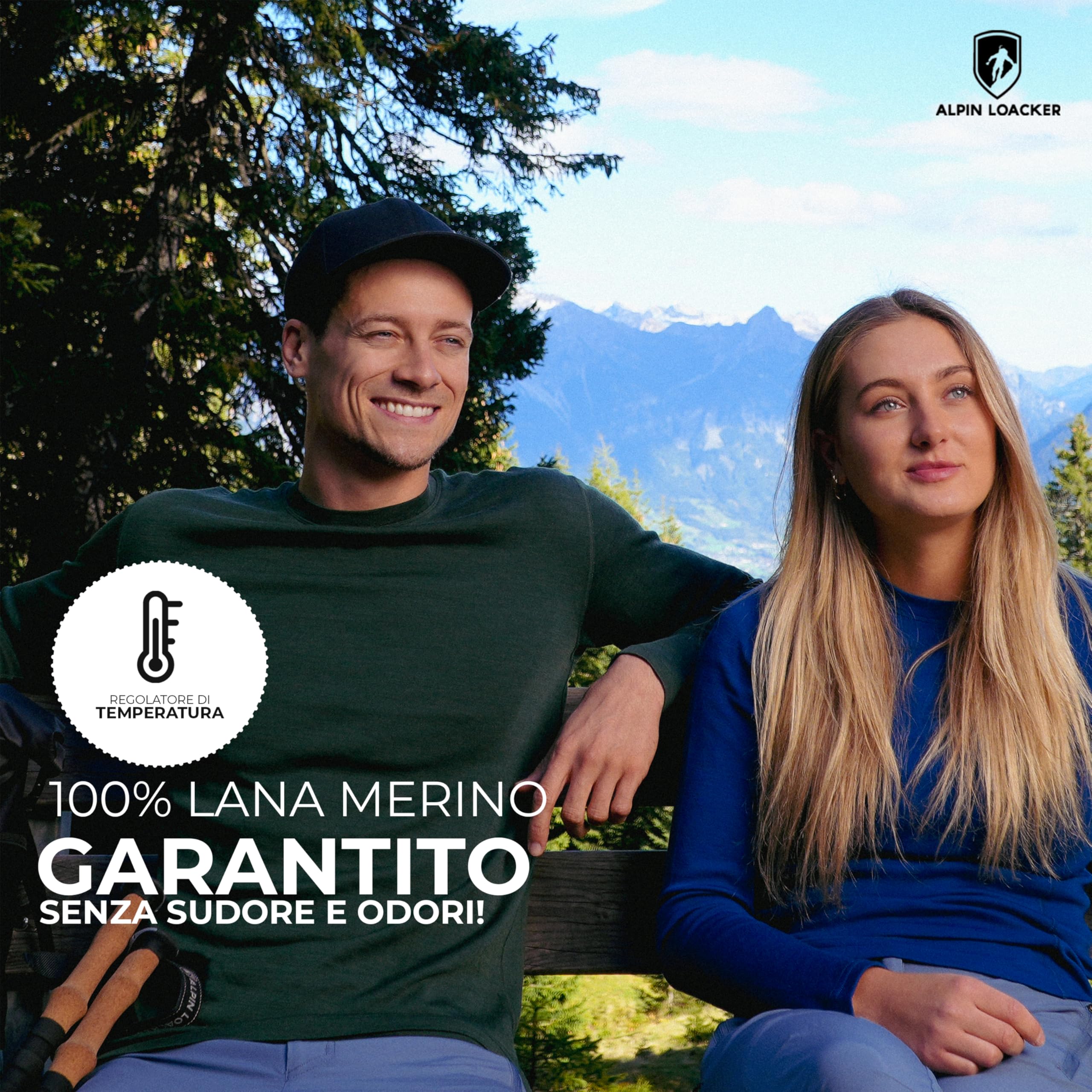 ALPIN LOACKER Maglie Lunghe Donna in Lana Merino - Maglietta e Intimo Termico per Sport e attività Outdoor