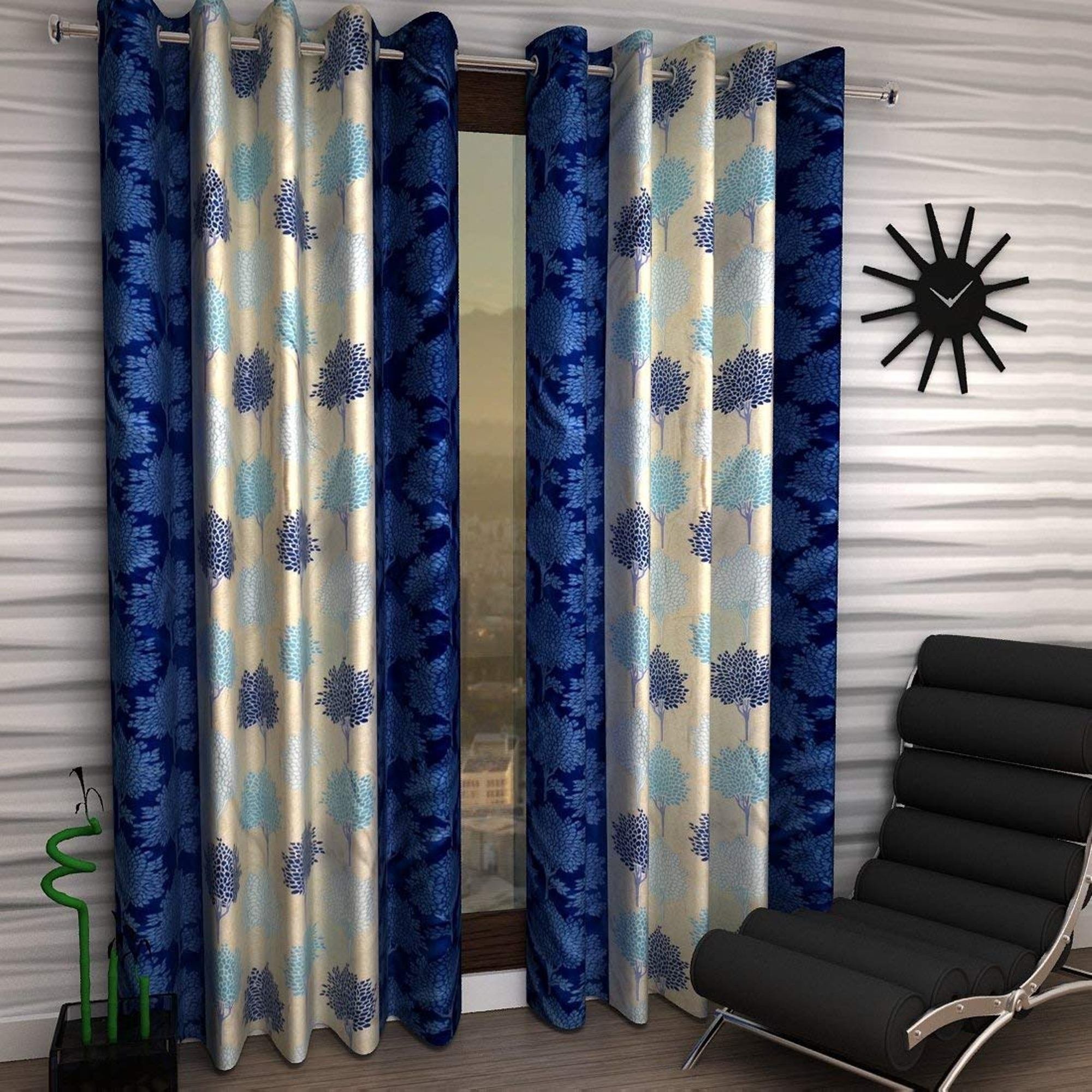 Kiara Creations 1 Piece Polyester Printed Curtains for Window 5 Feet, Blue (Blue, 5 Feet (1-Pc)) (B08GKLKM4V) Amazon Price History, Amazon Price Tracker