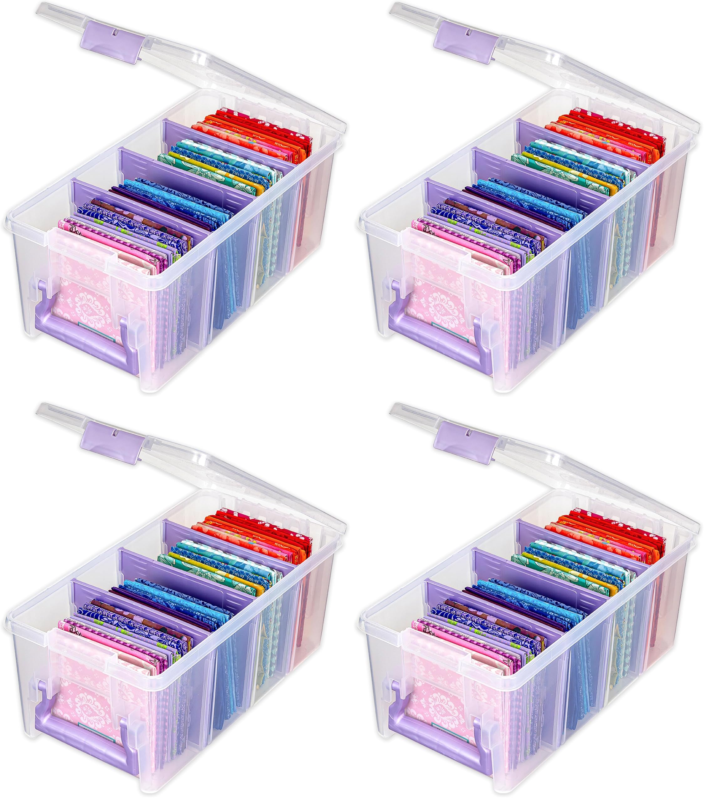 ArtBin Semi Satchel Portable Craft Organizer with 3 Dividers - Clear Plastic Storage Case for Art &amp; Craft Supplies (Pack of 4)