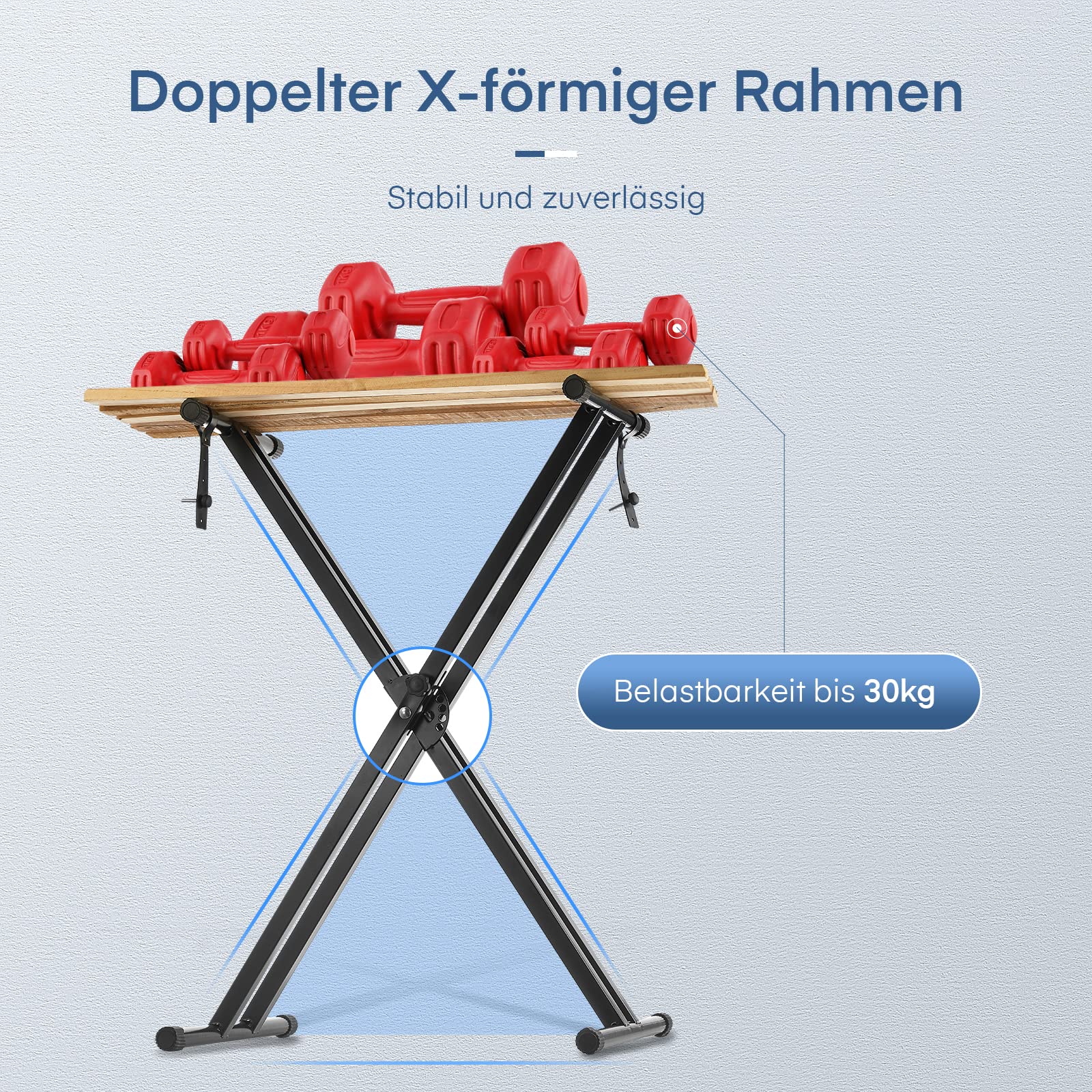 Soporte para Teclado, Adecuado para Teclado Electrónico 61 76 88, Marco Reforzado con Doble X, sin Ensamblar, 8 Alturas Ajustable con Correas de Seguridad y Goma Antideslizante, Piano Digital, Negro