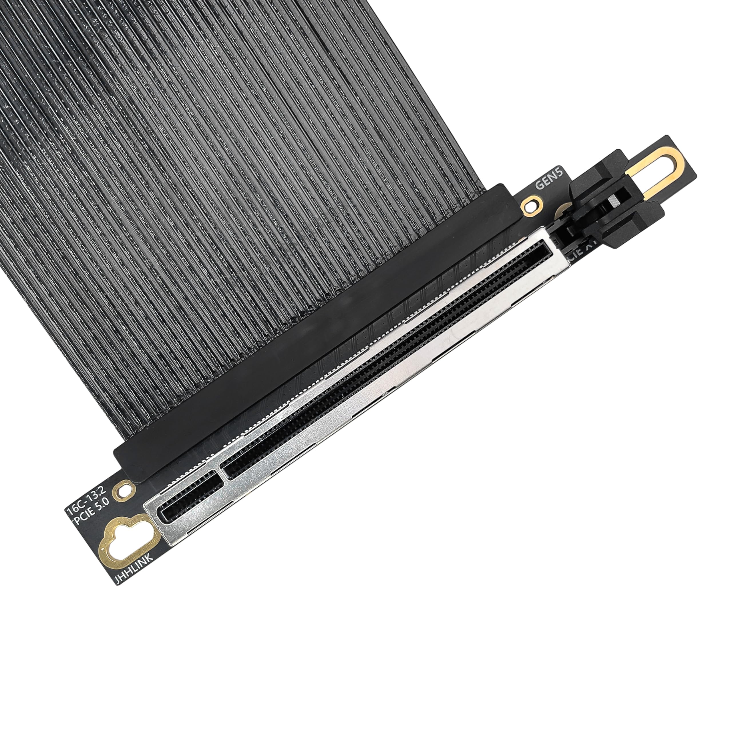 JMT Câble d'extension PCIe 5.0 X16 64 Go/s à angle droit pour carte graphique GEN5 haute vitesse 16AB5 pour boîtier de bureau ATX (15 cm)