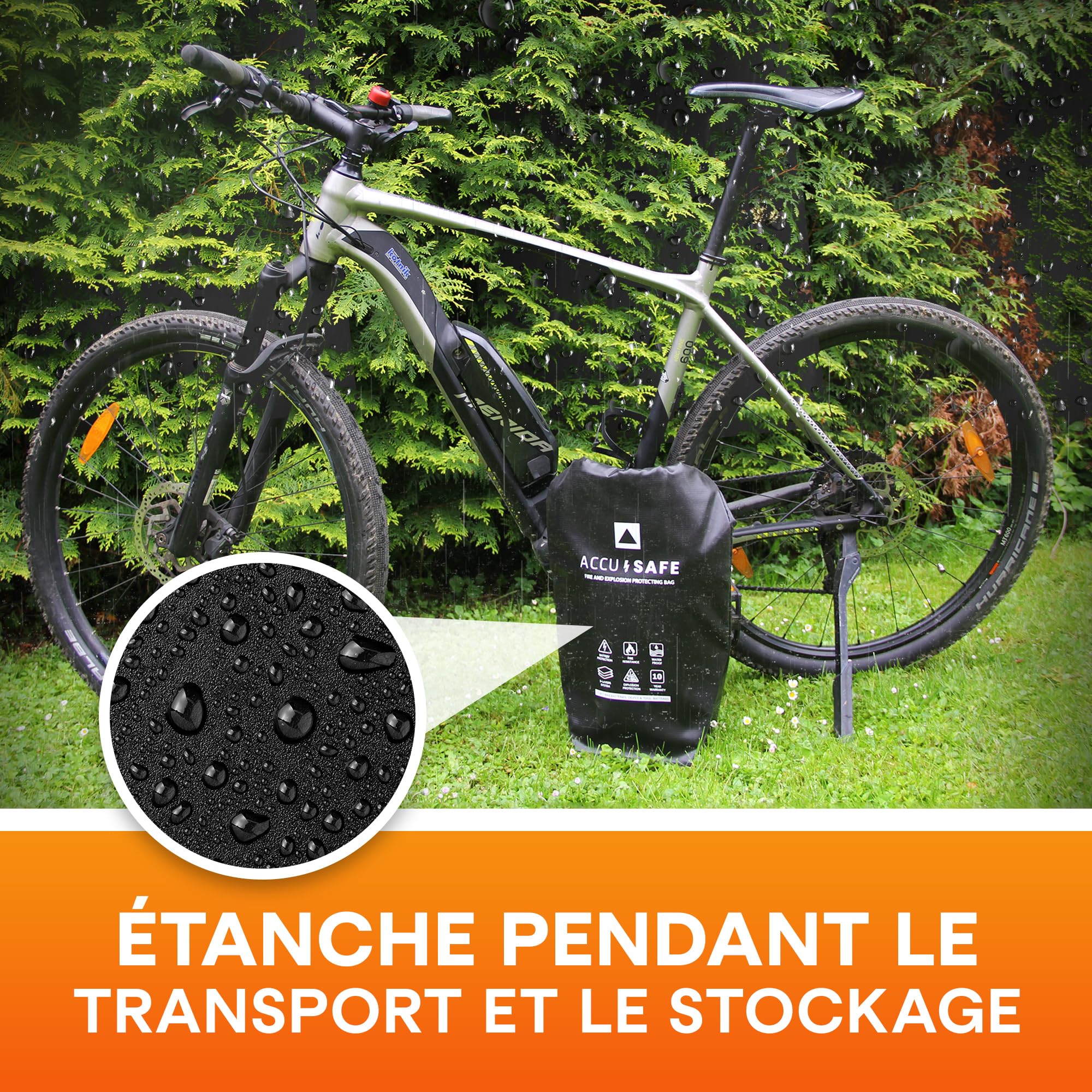 Accu Safe XL - Bolsa para batería ignífuga para Ebikes & Co para carga, transporte y almacenamiento | bolsa de protección contra incendios de alta calidad para objetos de valor | 600 x
