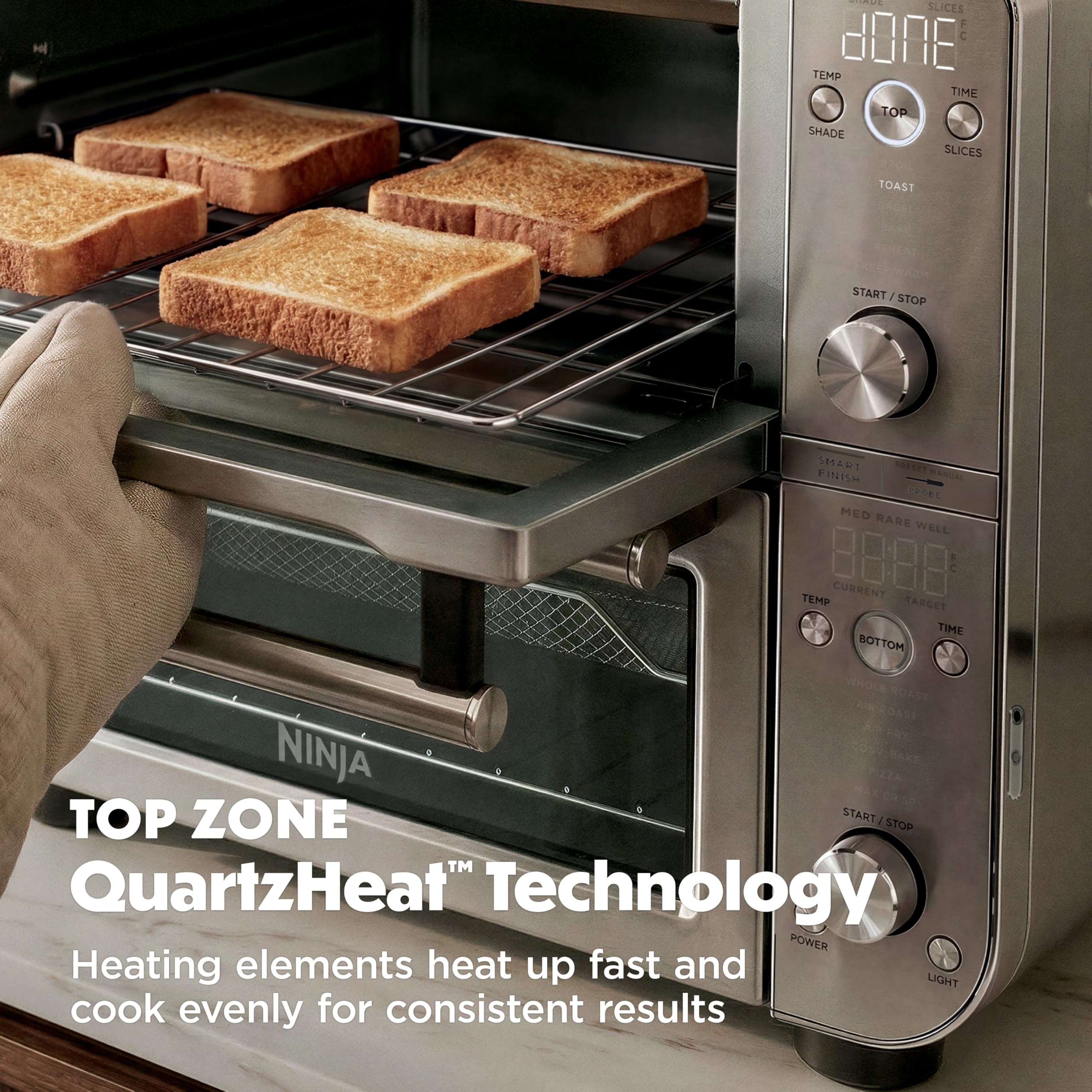 Ninja Double Oven Pro Smart XL - Forno e friggitrice ad aria con termometro | Versatilità 12 in 1 con lavorazione intelligente e tecnologia DualZone per cucinare contemporaneamente 2 pasti