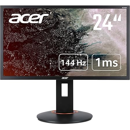 Acer XF240QS Gaming Monitor 23.6 Inch (60 cm Screen) Full HD, 165 Hz OC, 144 Hz, 1ms (G2G), 2x HDMI 2.0, DP 1.2, Height Adjustable, Rotating, HDMI/DP FreeSync
