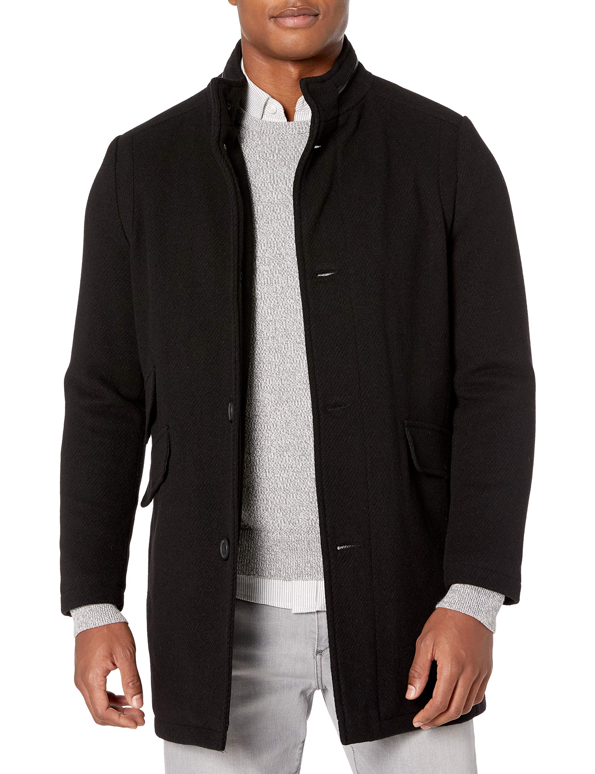 Kenneth ColeMen's Double Breasted Bib Peacoat