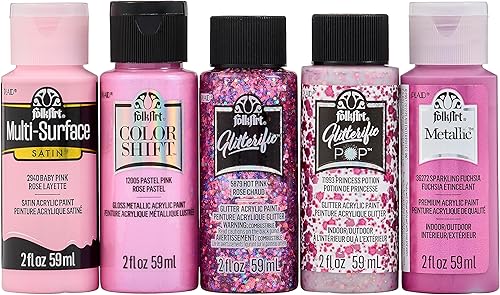 FolkArt Best Acrylic Craft 96424 - Juego de pintura con 5 fórmulas rosas de primera calidad