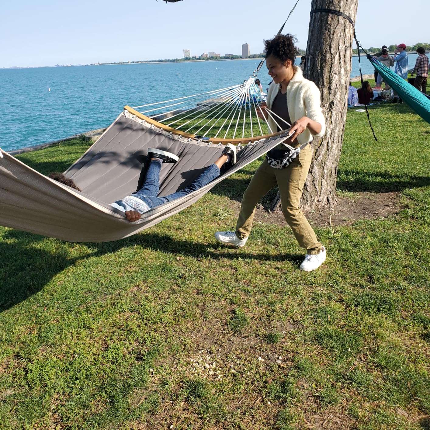 Dark grey hammock with stand photo review