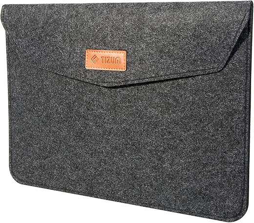 Tizum 13 Inch/13.3 Inch Premium Felt Laptop Sleeve with Multiutility Pockets, Eco Friendly Laptop case Cover Pouch for Office, Men and Women (Grey)