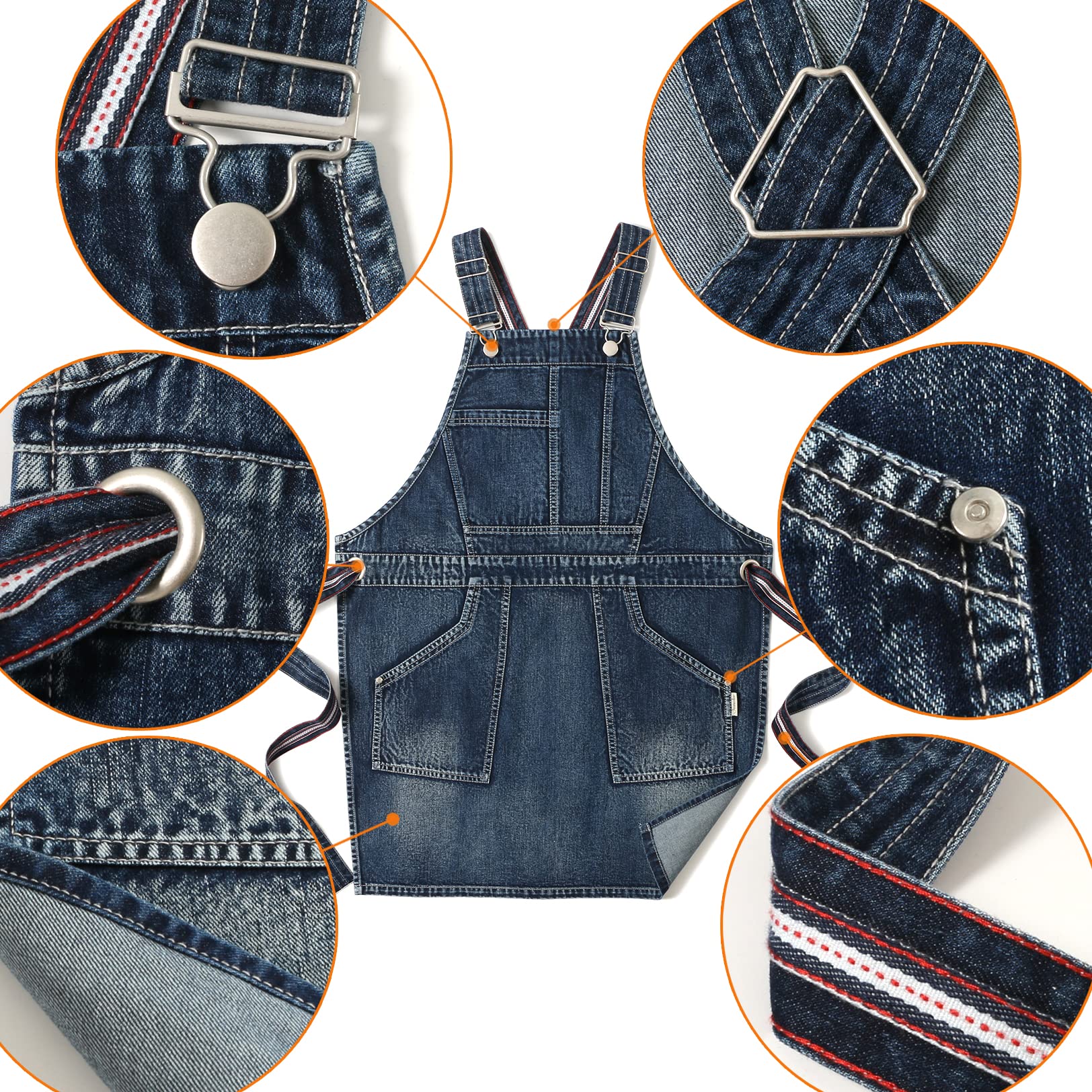 Jeanerlor Denim Arbeitsschürze Acid Washed für Damen und Herren