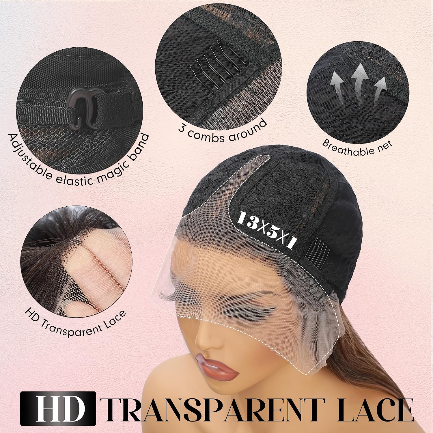 Fliace Glueless Lace Front Wig with 13x5x1 HD Lace, 26 Inch Straight Layered Synthetic Hair Featuring Hand Tied, Caramel Blonde Ombre with Dark Root for Black Women (T4/5/27K, Caramel Blonde Ombre)
