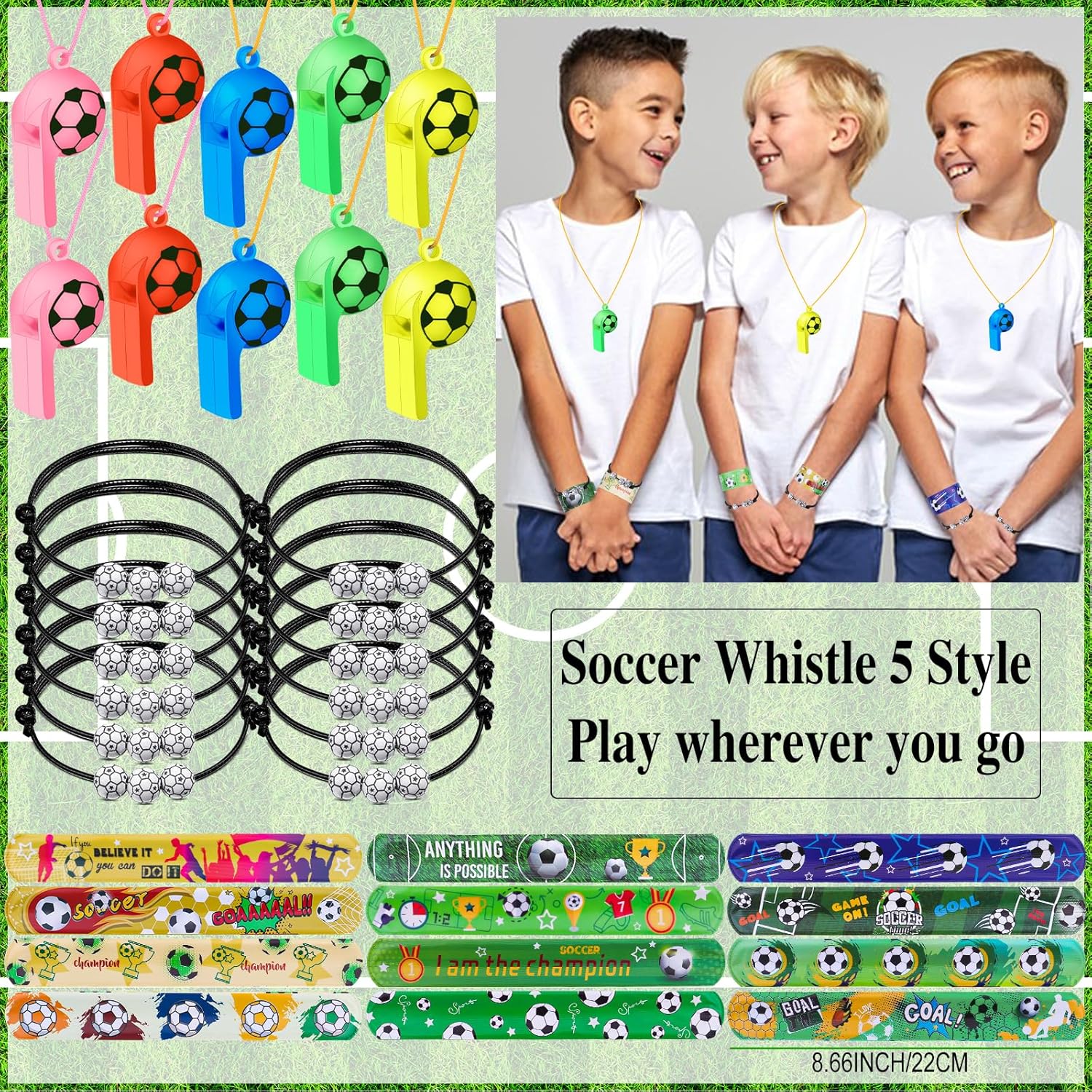 232Pcs Soccer Party Favors - Soccer Theme Birthday Party Decoration for Carnival Prizes, Pinata Filler Goodies Bag Fillers - Image 4