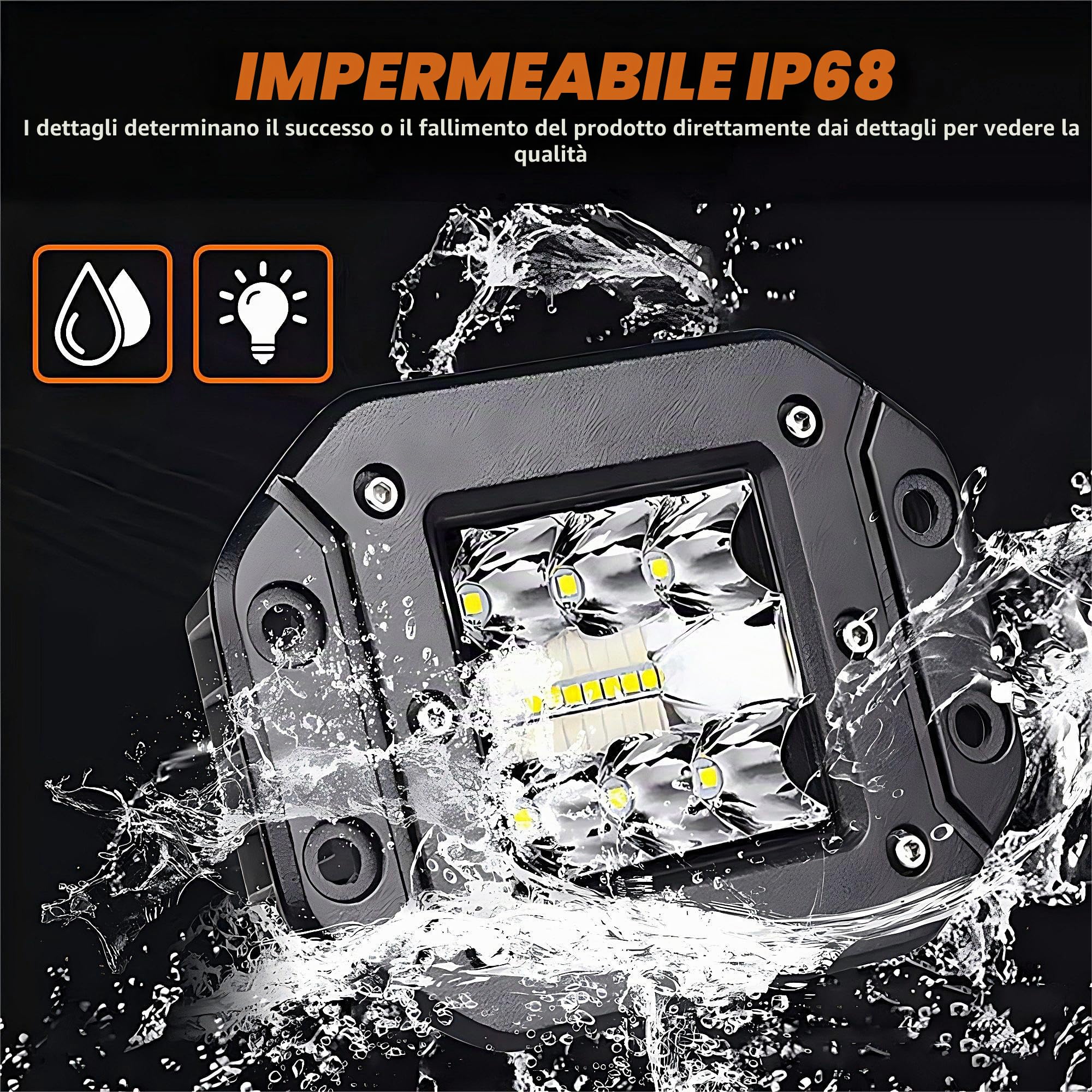Faro da lavoro a LED, 12V 24V, 2 x 5 pollici, fari LED montati a filo, spot, pod, cubo, fari aggiuntivi, illuminazione offroad per trattore, auto, SUV, escavatore