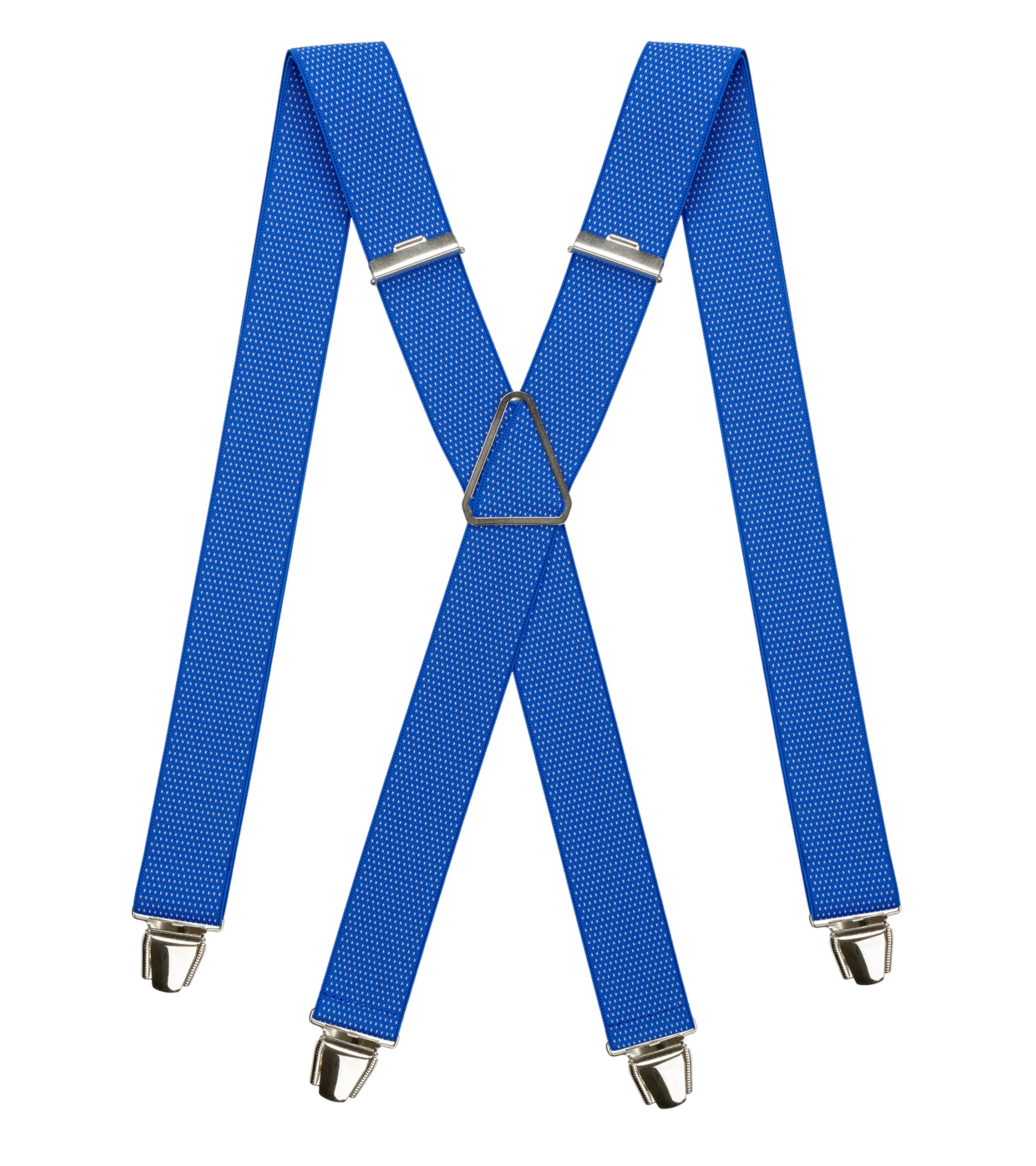 PIERROT Brede premium bretels voor heren, gemaakt in Frankrijk, één maat, verstelbaar, versterkt elastiek en lederen afwerking, 4 extra sterke X-clips, Jacquard groen