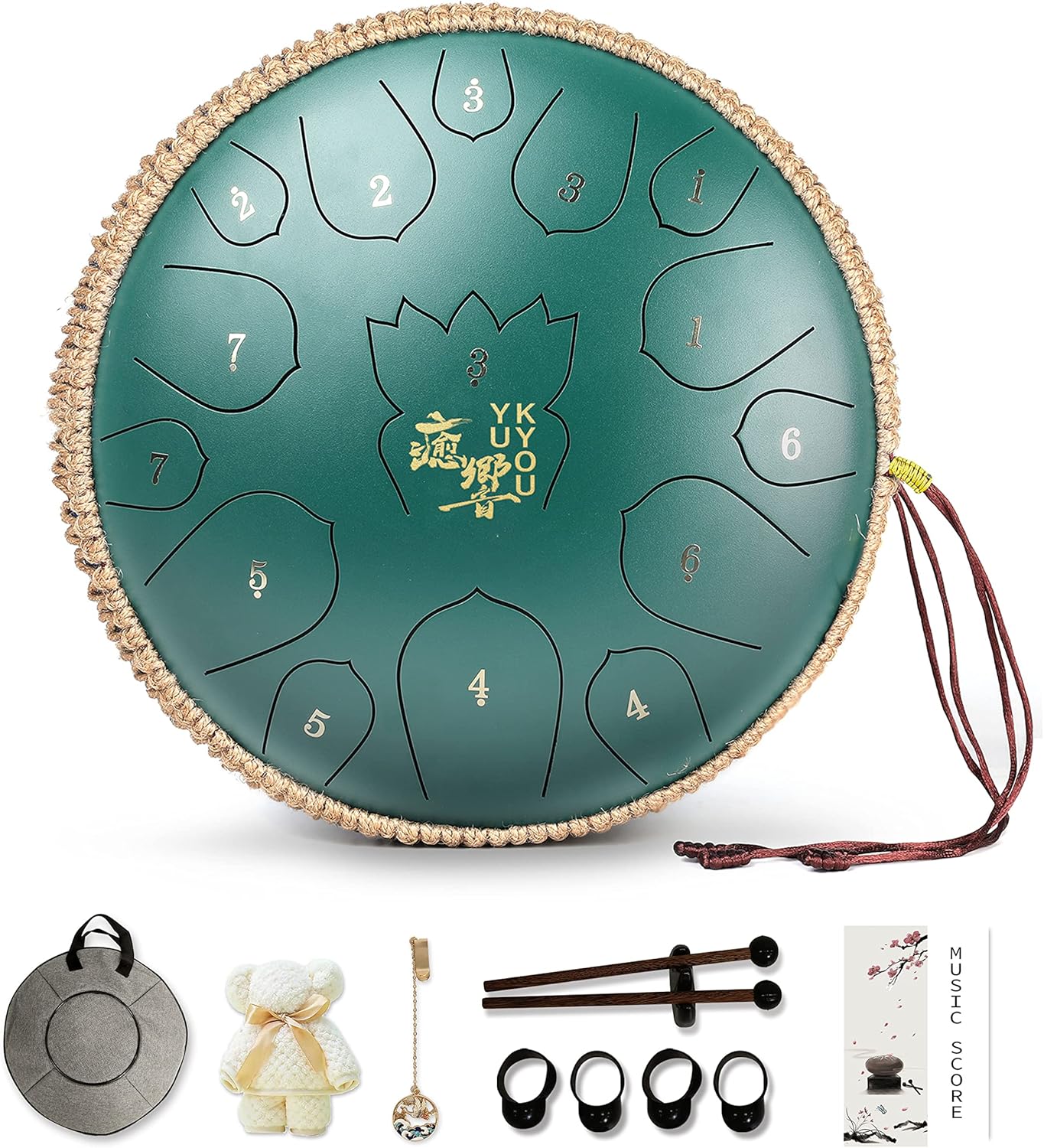 Amazon.com: Steel Tongue Drum - YUKYOU 15 Notes 13 Inches - Percussion ...