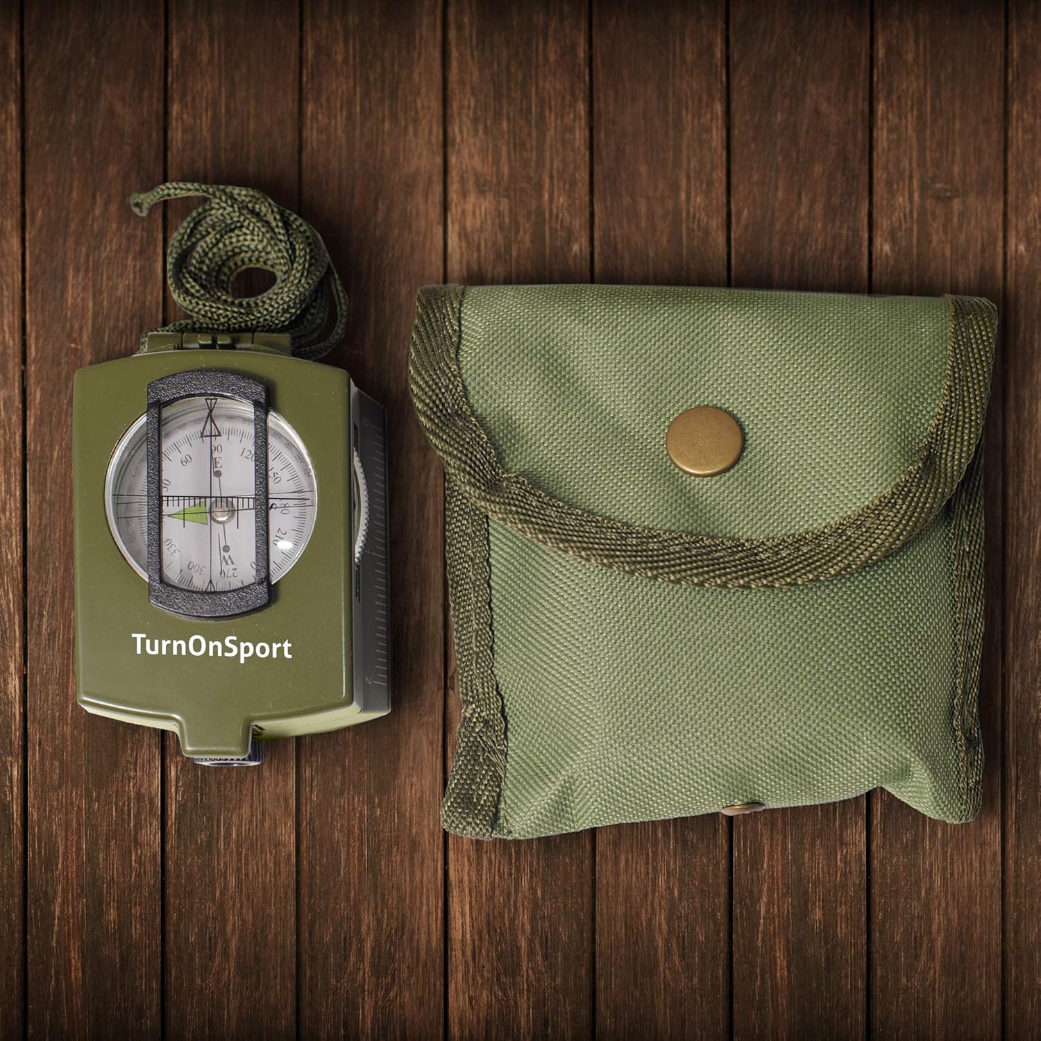 Lensatic Military Compass for Hiking - Tritium Compass Military Grade style Camping Backpacking - Tactical Army Compass Survival Navigation - Hiking Waterproof Sighting Compass with Pouch (Green) : Sports & Outdoors