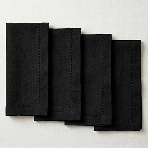 Miniatura 12 de Servilletas de tela de Palisa para cena con detalle de orilla y esquinas ingletadas, juego de 4 (45.7 x 45.7 cm) Azul marino - Servilletas de cena