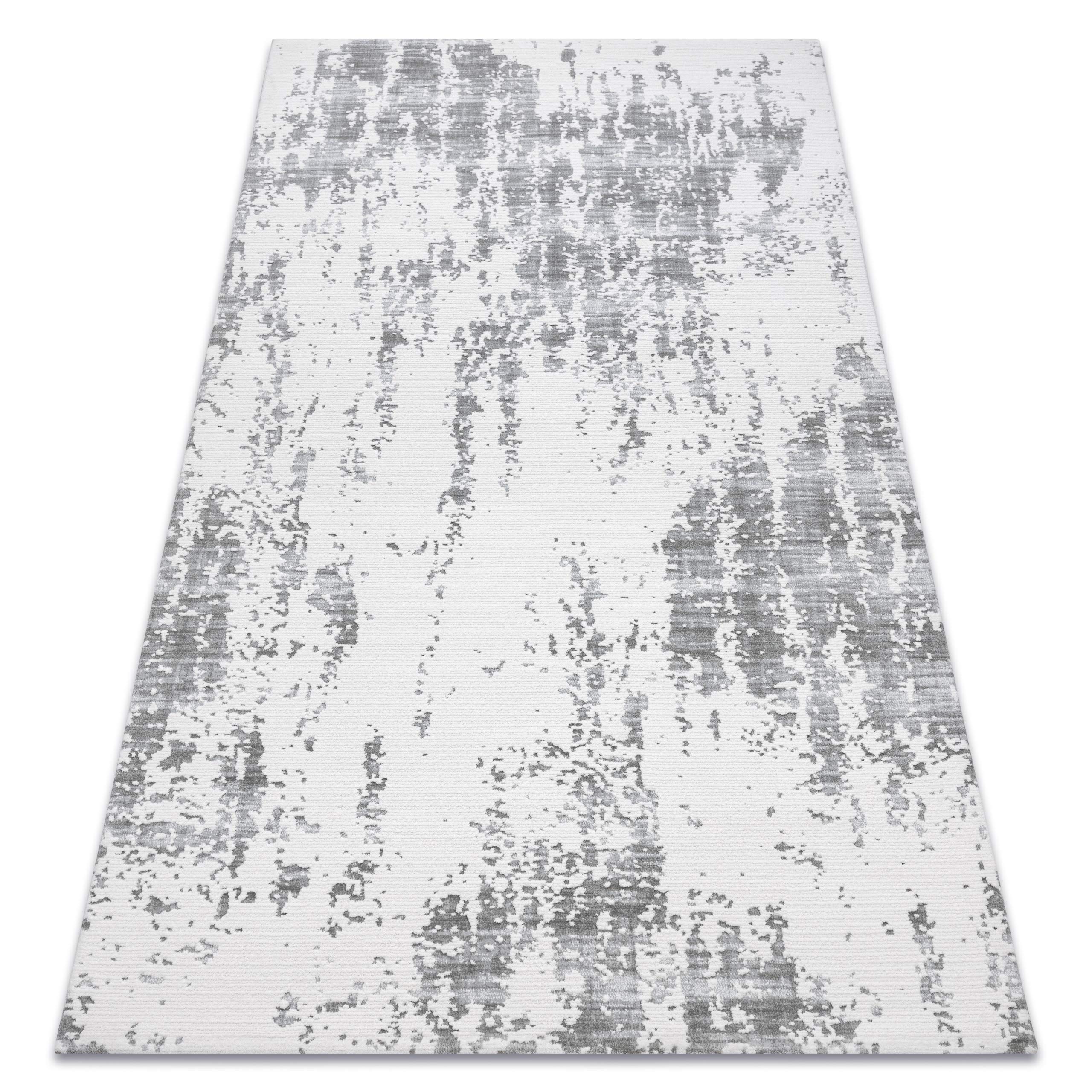 Tapis Acrylique USKUP Solution Sol Froid Béton Ivoire Gris pour Chambre 80x300