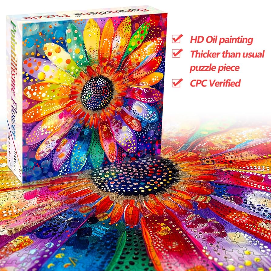 Amazon.com: Bgraamiens Puzzle-Colorful Rainbow Pointillisme