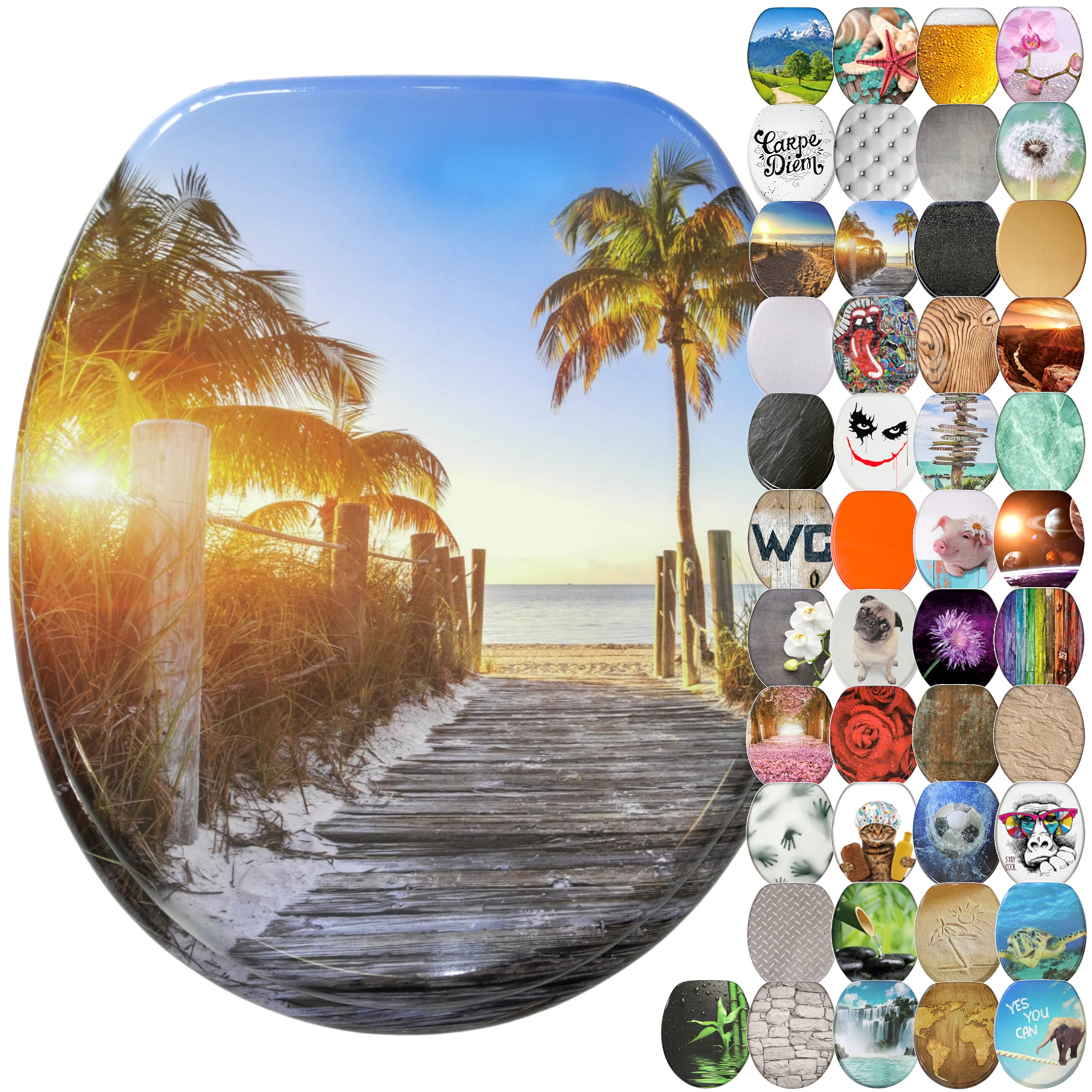 Sanilo Soft Close Toilet Seat, Wide Choice of New Toilet Seats, Stable Hinges, Easy to Mount (Fort Lauderdale) โ image 1