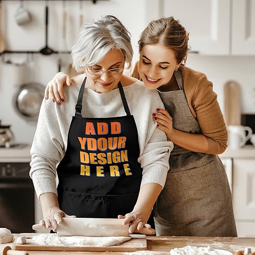 Miniatura 6 de kakapiu Apron for Women with 2 Pockets Bib for Kitchen Cooking Restaurant Painting Crafting Salon Gift