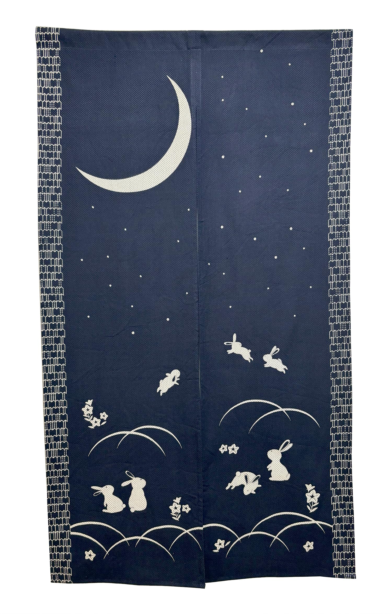 Sunnyday Fabric Doorway Curtain Tapestry noren Sashiko discharged Rabbit Room Divider (M)