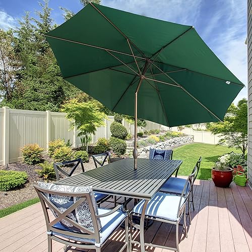 Miniatura 3 de Abba Patio - Paraguas de patio de 9 pies con inclinación automática y manivela para jardín césped cubierta patio trasero y piscina 8 varillas de