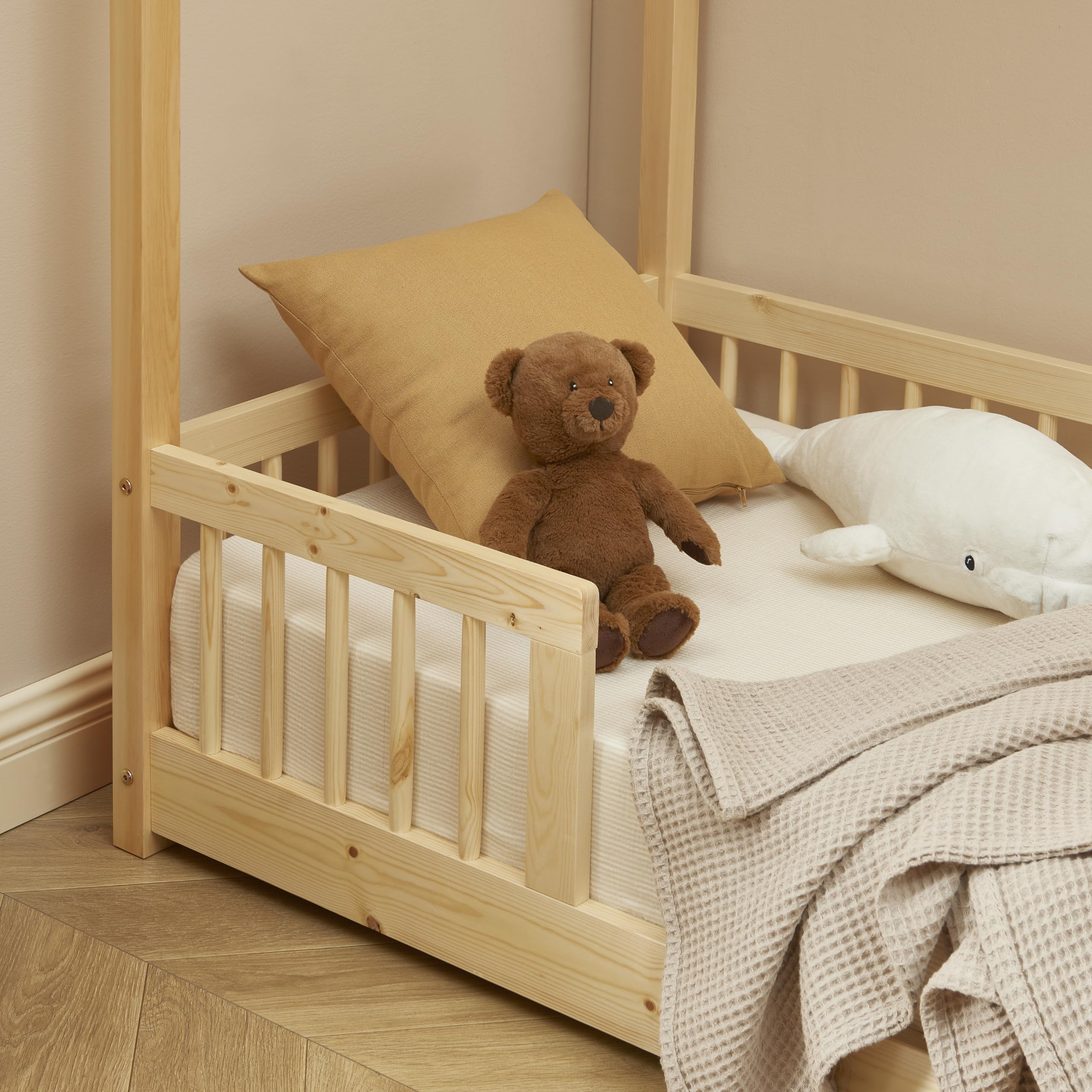 BAÏTA - Lit enfent cabane Tiny pin Massif 70x140 sommier Inclus