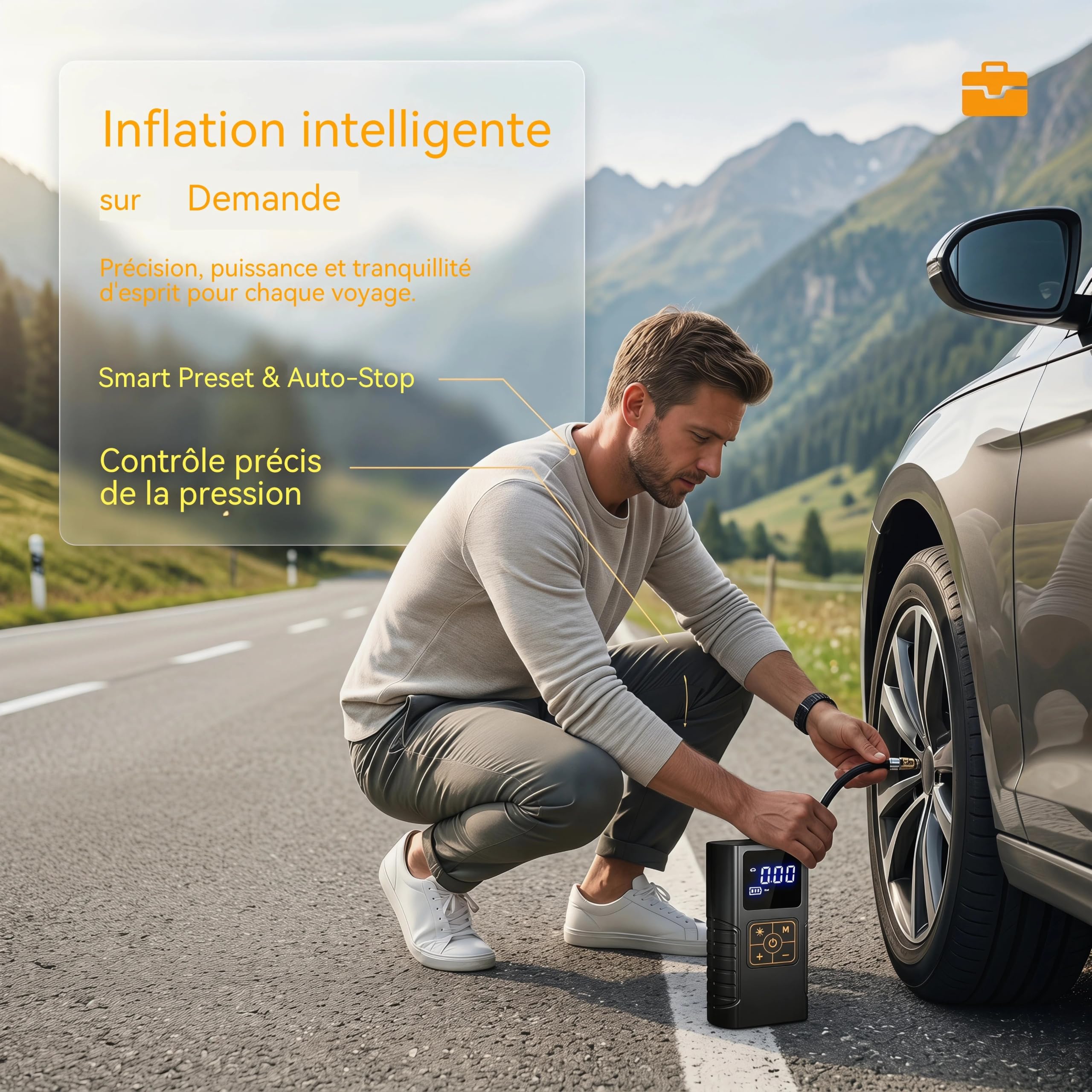 Gonfiatore per Pneumatici per Pompa d'Aria per Auto