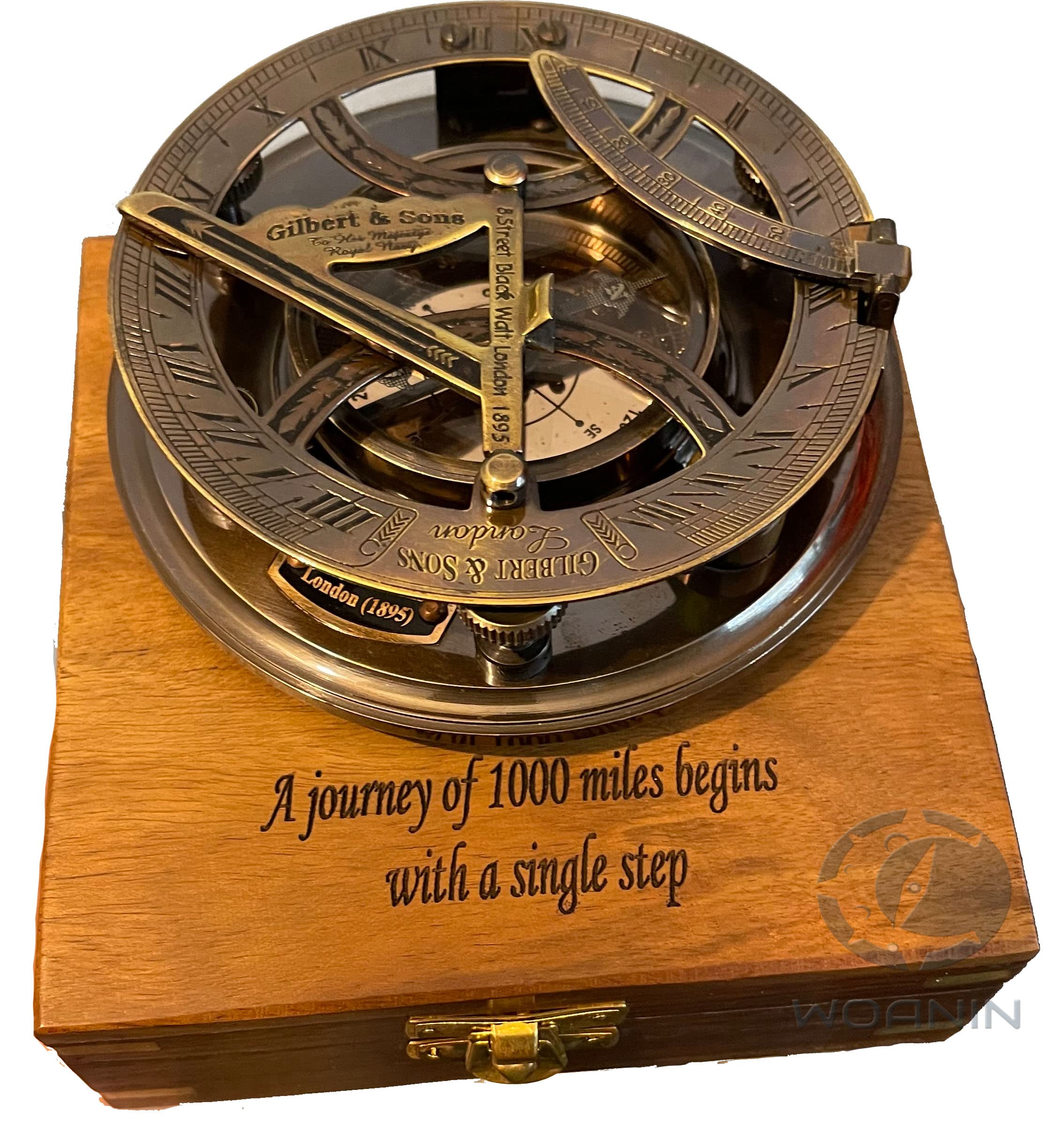 Brújula de bautizo, regalo de bautizo, brújula de reloj de sol grande de 5 pulgadas, regalo de bautizo, regalo de bautismo chica, brújula grabada, brújula de jubilación personalizada
