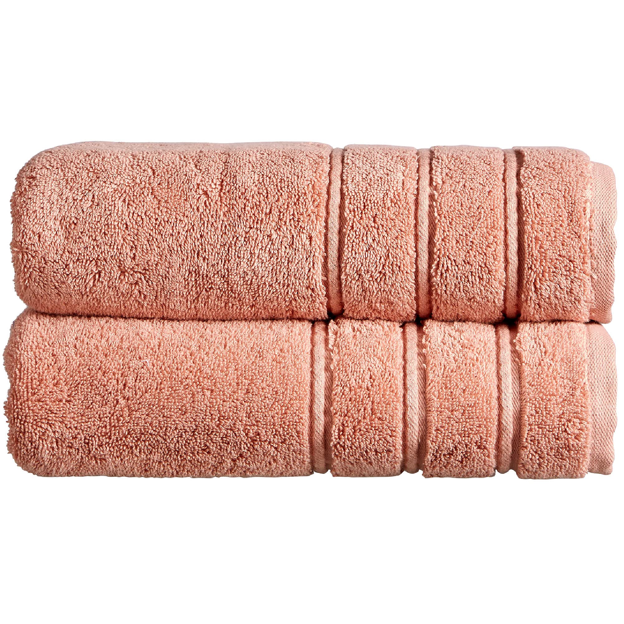 Christy Antalya Large Bath Towels | Set of 2 | 100% Turkish Cotton | 600GSM | Soft Plush Luxury Towel Set | 70cm x 125cm | Quick Dry | Sandalwood Peach
