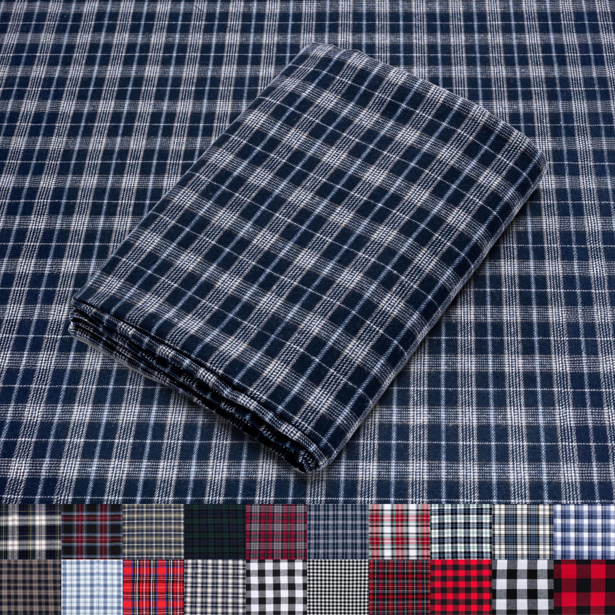 Pico Textiles 1 Yard Blue and Green Blackwatch Tartan Plaid Flannel Fabric - 60" Wide - 100% Cotton - Sold by The Yard - for Shirts, Scarves, Pajamas & Receiving Blankets — view 42