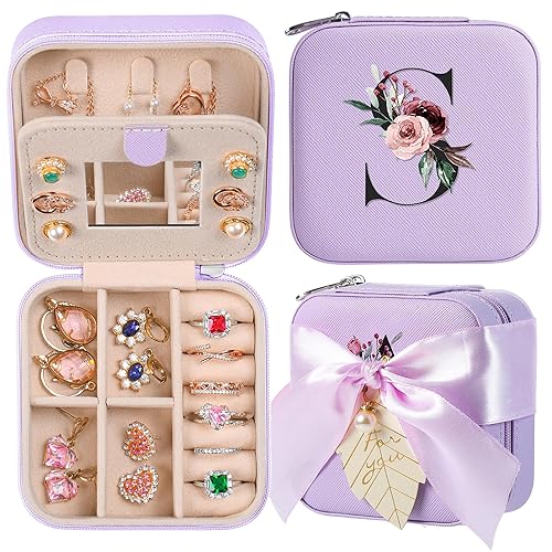 AYGXU Regalos de Navidad para mujeres, regalos de viaje para mujeres, pequeña caja de joyería, organizador de joyas de viaje, estuche de viaje